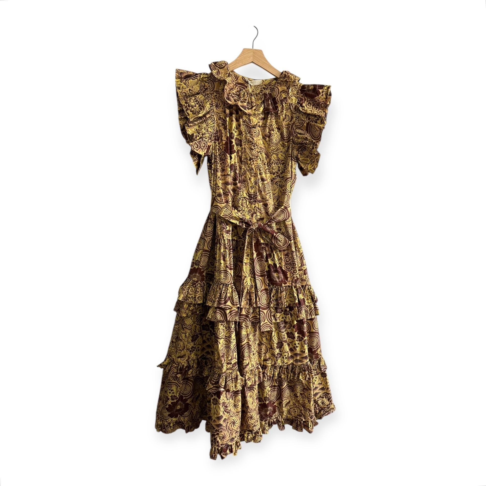 ULLA JOHNSON Elsie Midi Dress, Amber Size 6,
