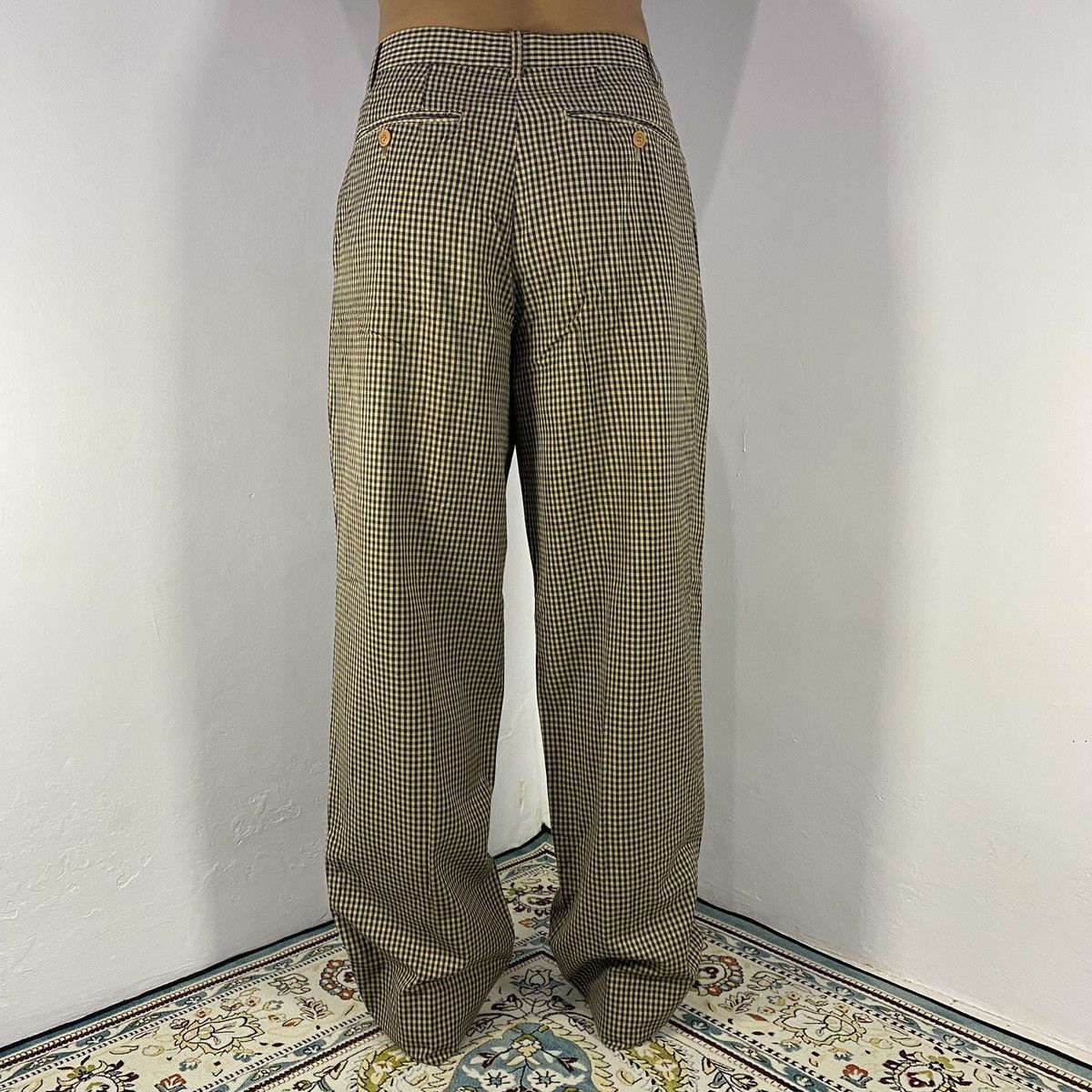 Issey Miyake × Japanese Brand 2000s - Issey Miyake Men Plaid Casual Work Pants Size US 28 / EU 44 - 4 Thumbnail