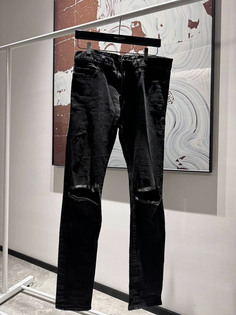 Saint Laurent 16SS Runway Distressed Jeans