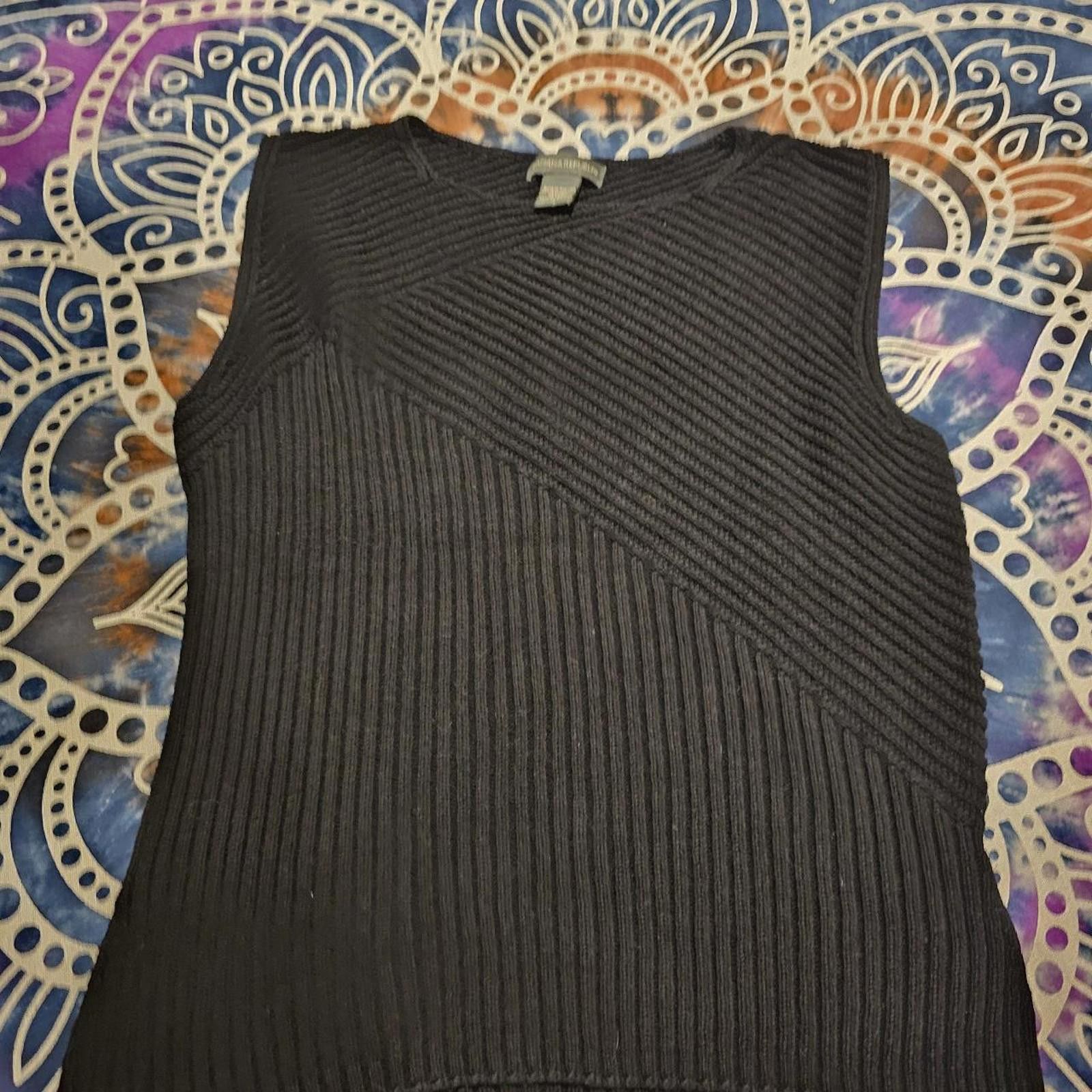Banana Republic Banana Republic Women's Black Sleeveless Sweater Size L / US 10 / IT 46 - 2 Thumbnail