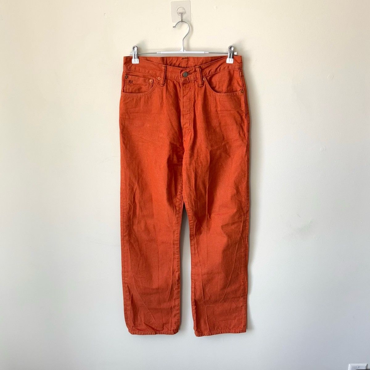 RRL Ralph Lauren Orange Pants High Boy Fit Tangerine Jean Japanese Denim Size US 30 / EU 46 - 1 Thumbnail