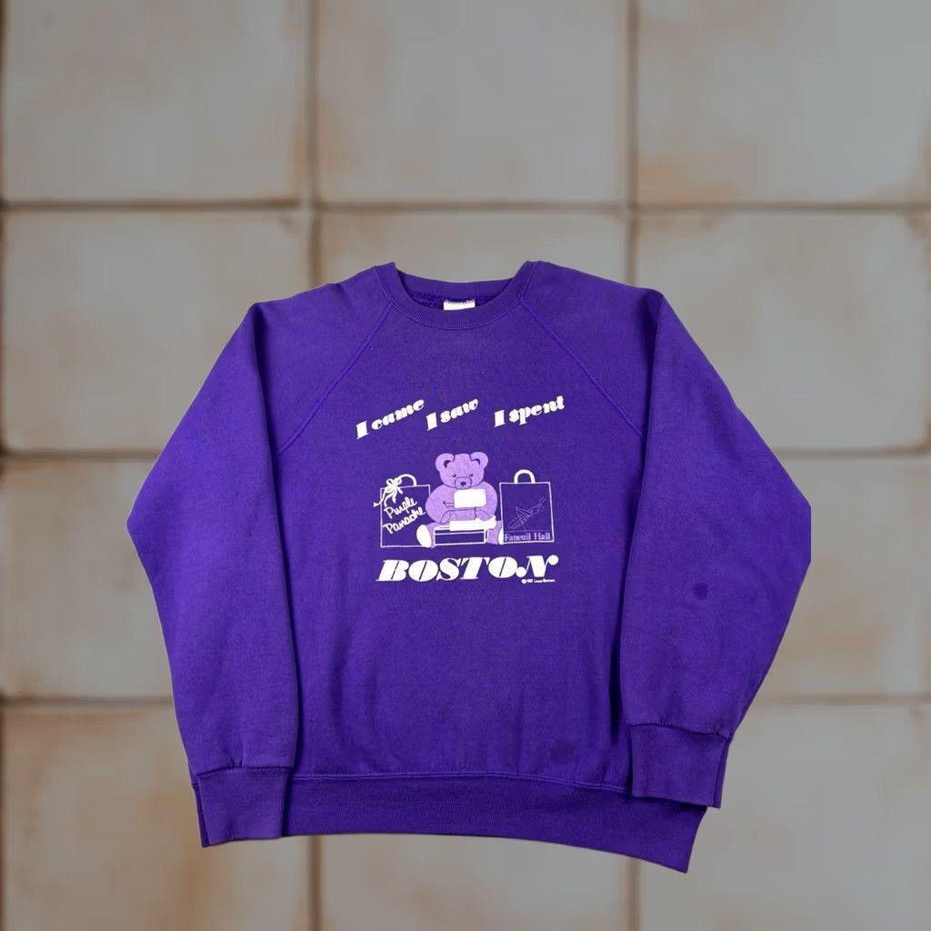 Vintage VINTAGE Boston Fanuel Hall Sweatshirt XL Purple Unisex Adults Logo Pullover All Seasons 80s USA" Size US XL / EU 56 / 4 - 1 Thumbnail