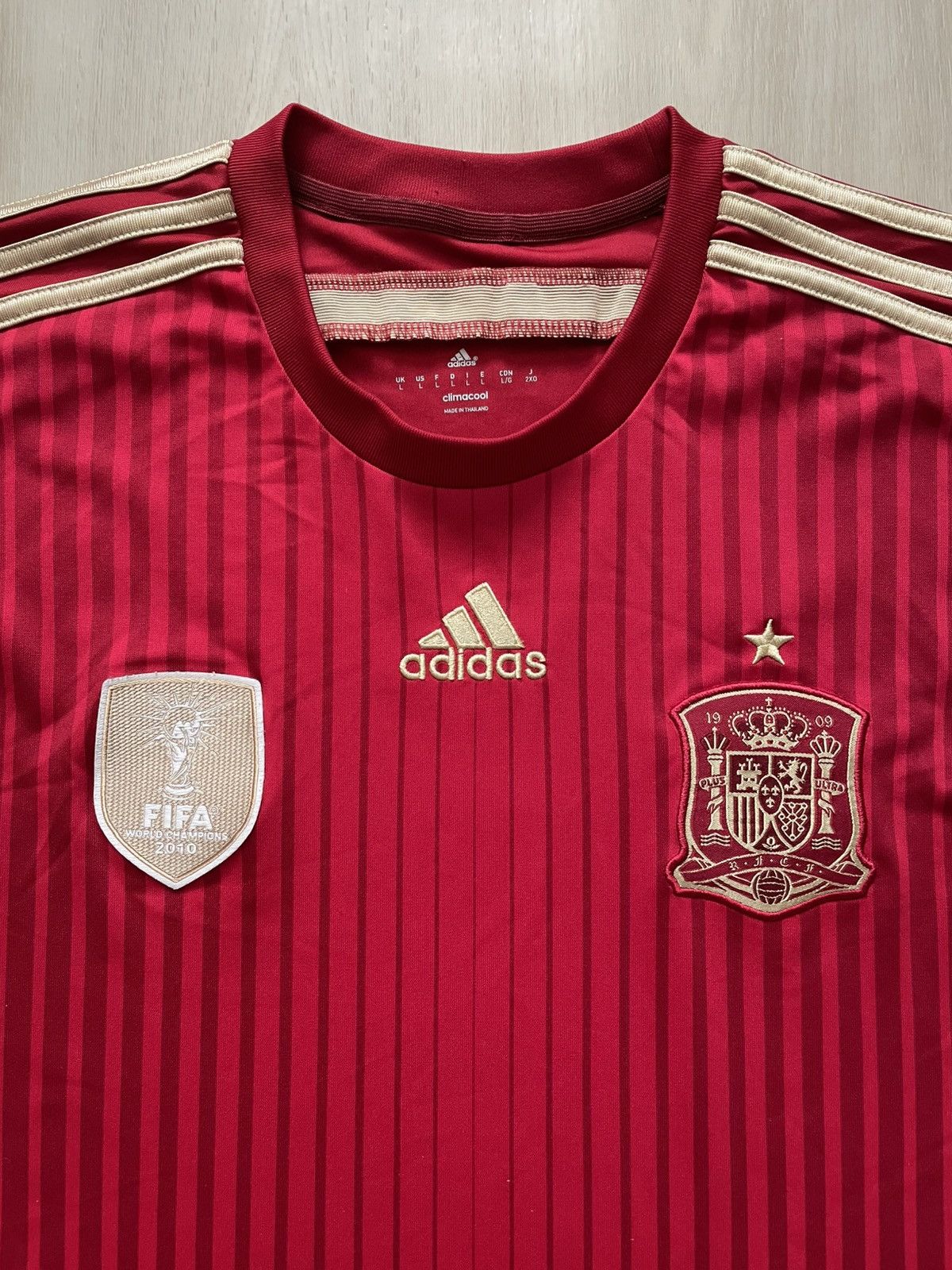 Adidas 2014-15 Spain Team World Cup Home Jersey Adidas Sz L *flaws Size US L / EU 52-54 / 3 - 5 Thumbnail