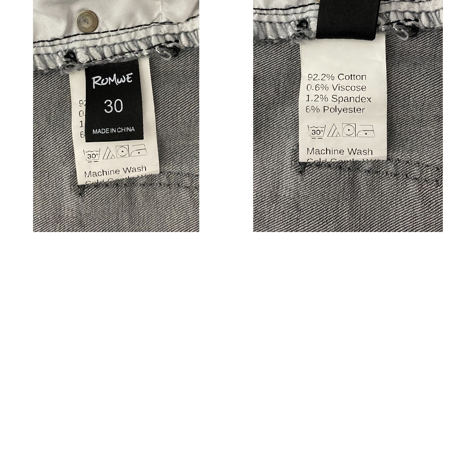 Vintage ROMWE Jeans Distressed Tiger Embroidered Mens Size 30 Gray Skinny Whiskers Size US 30 / EU 46 - 8 Thumbnail