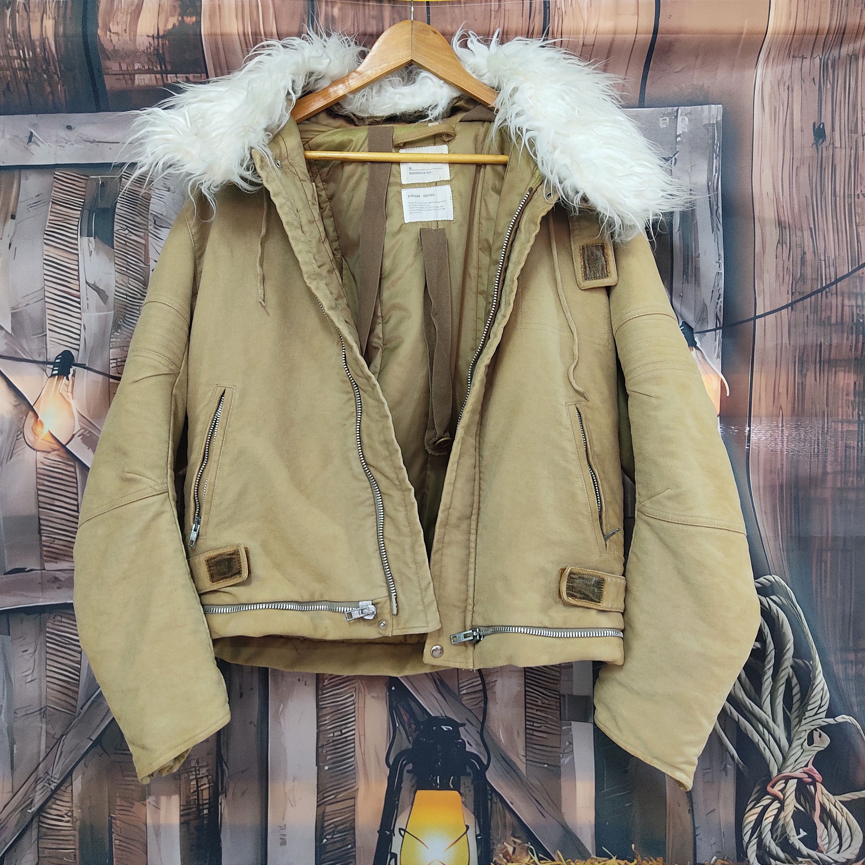 image of Helmut Lang Aw1999 Astro Biker Moleskin Jacket in Tan/Beige, Men's (Size Medium)