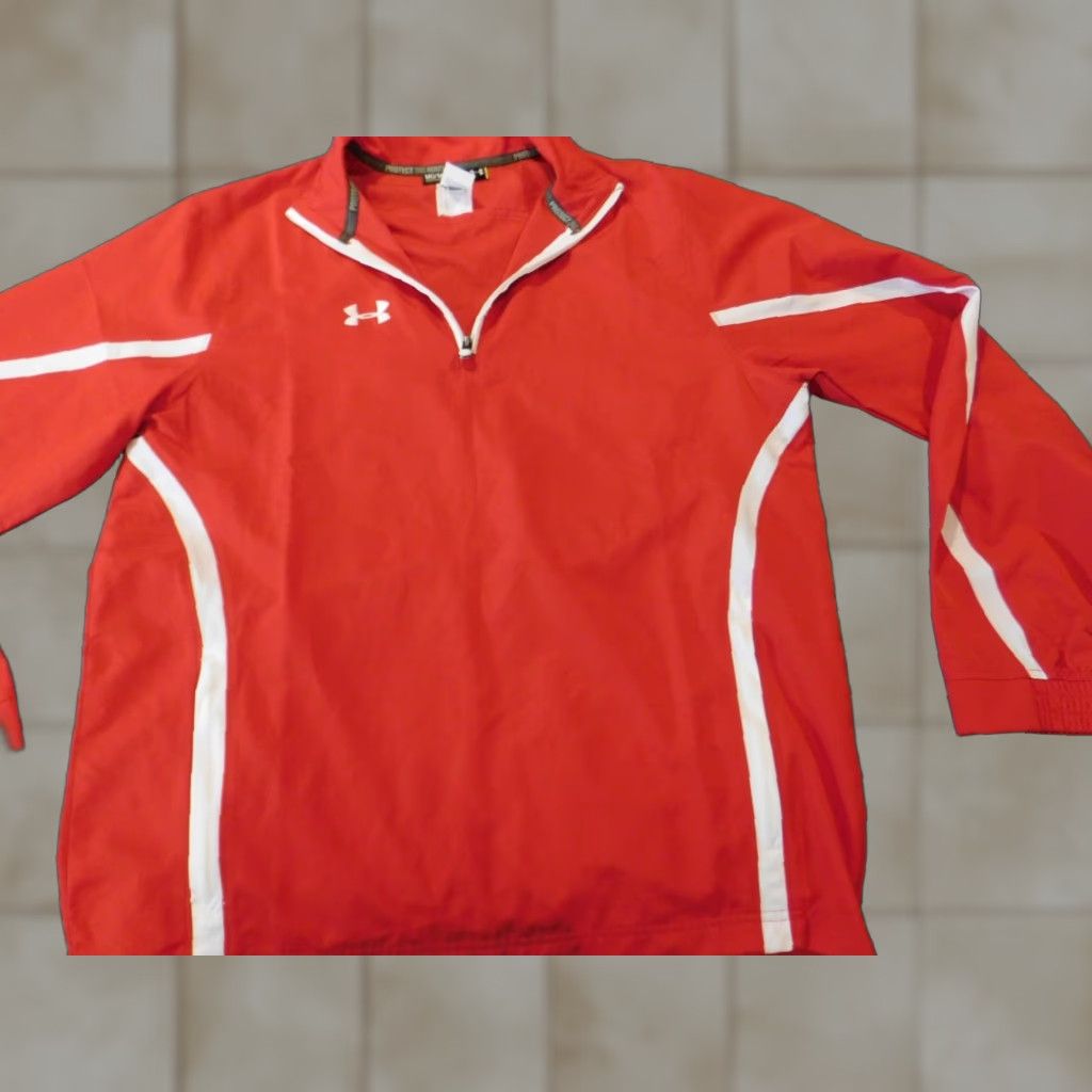Under Armour Under Armour Sweater Pullover Mock Neck Long Sleeve Red M Regular Mens Colorful Knit Stitch Size US M / EU 48-50 / 2 - 1 Thumbnail