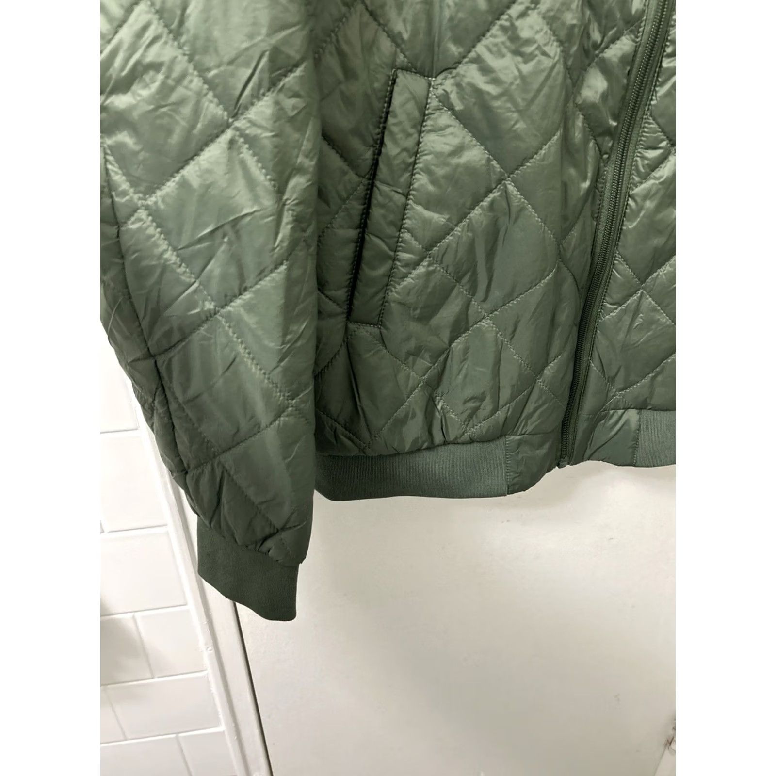 Springfield MGM Springfield Bomber Jacket Mens L Green Full Zip Nylon Puffer L/S Quilted Logo Embroidered Zipper Pocket Size US L / EU 52-54 / 3 - 5 Thumbnail