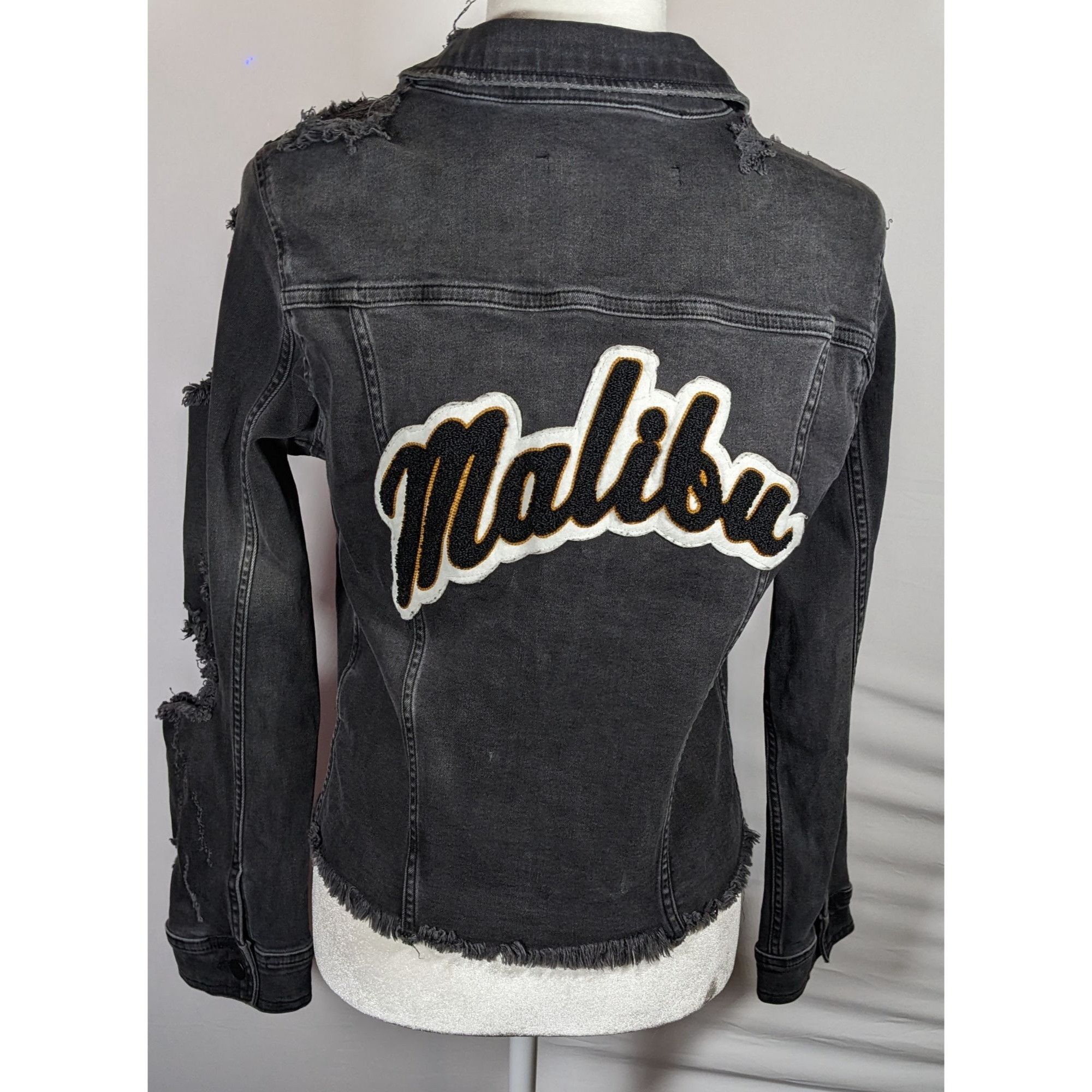 Other Raiine Black Distressed Denim Malibu Jacket Size M / US 6-8 / IT 42-44 - 8 Thumbnail