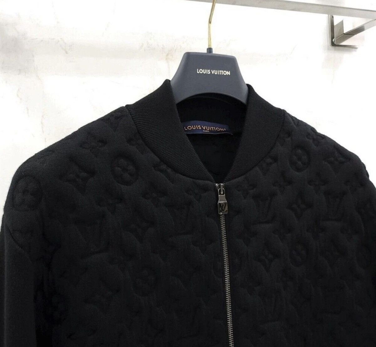 Louis Vuitton Louis Vuitton Bomber - Black Wool Padded Bomber Size US L / EU 52-54 / 3 - 2 Thumbnail