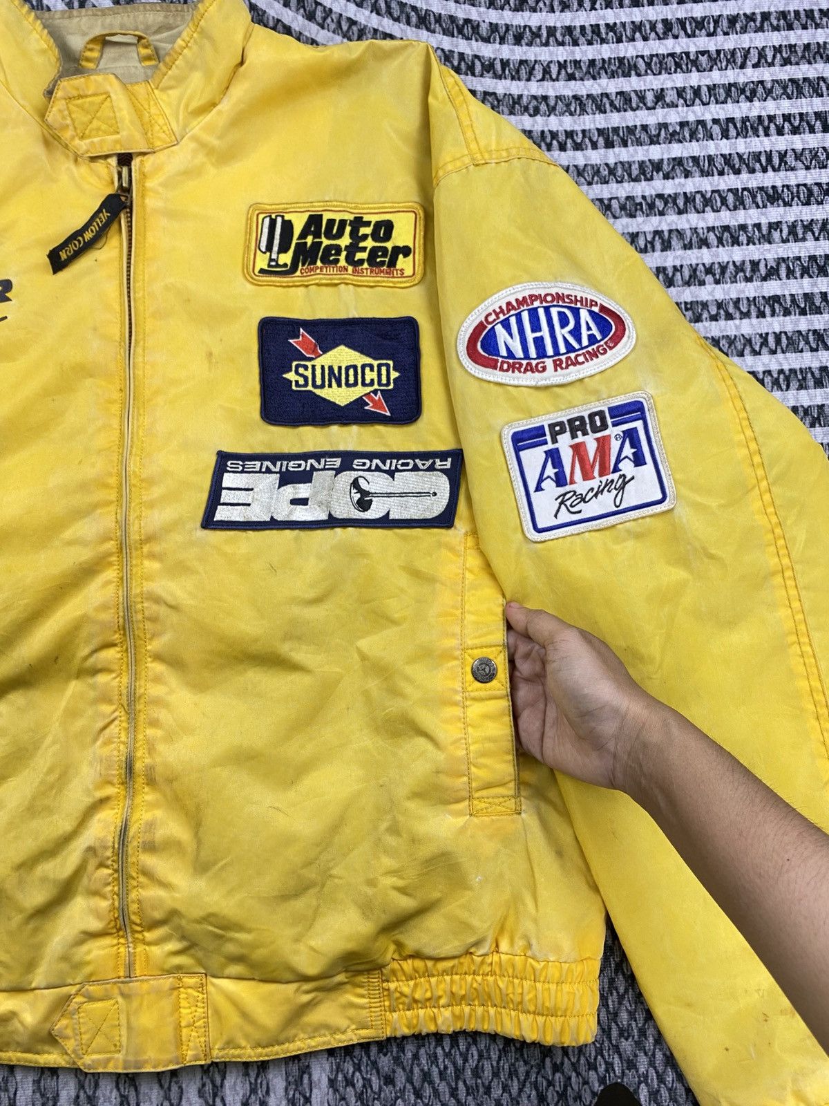 YELLOW CORN Vintage Yellow Corn Sledge Hammer Racing Zipper Jacket Size US XL / EU 56 / 4 - 7 Thumbnail