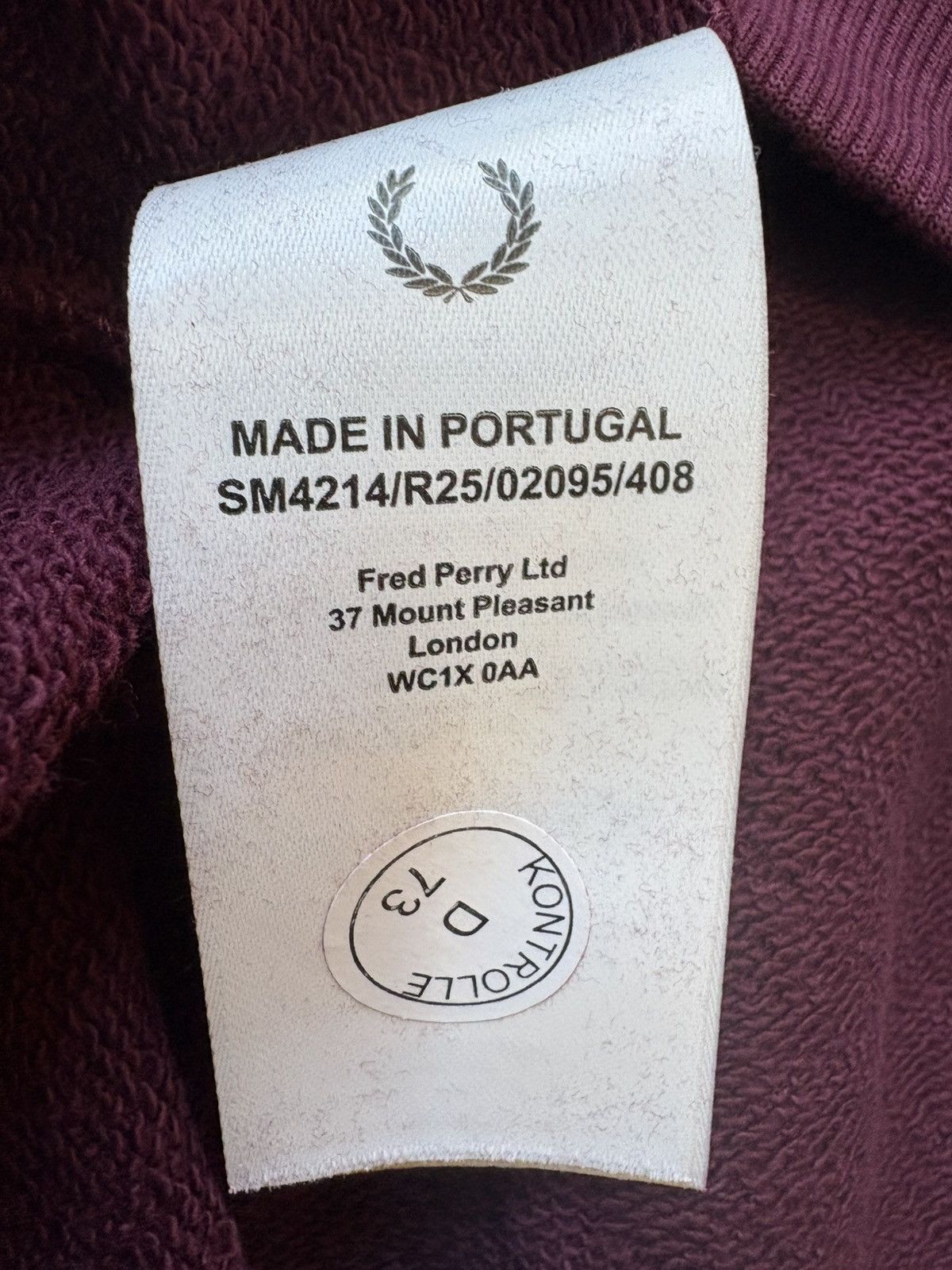 Fred Perry × Raf Simons Raf Simons x Fred Perry Burgundy Hoodie L BNWT Size US L / EU 52-54 / 3 - 10 Thumbnail