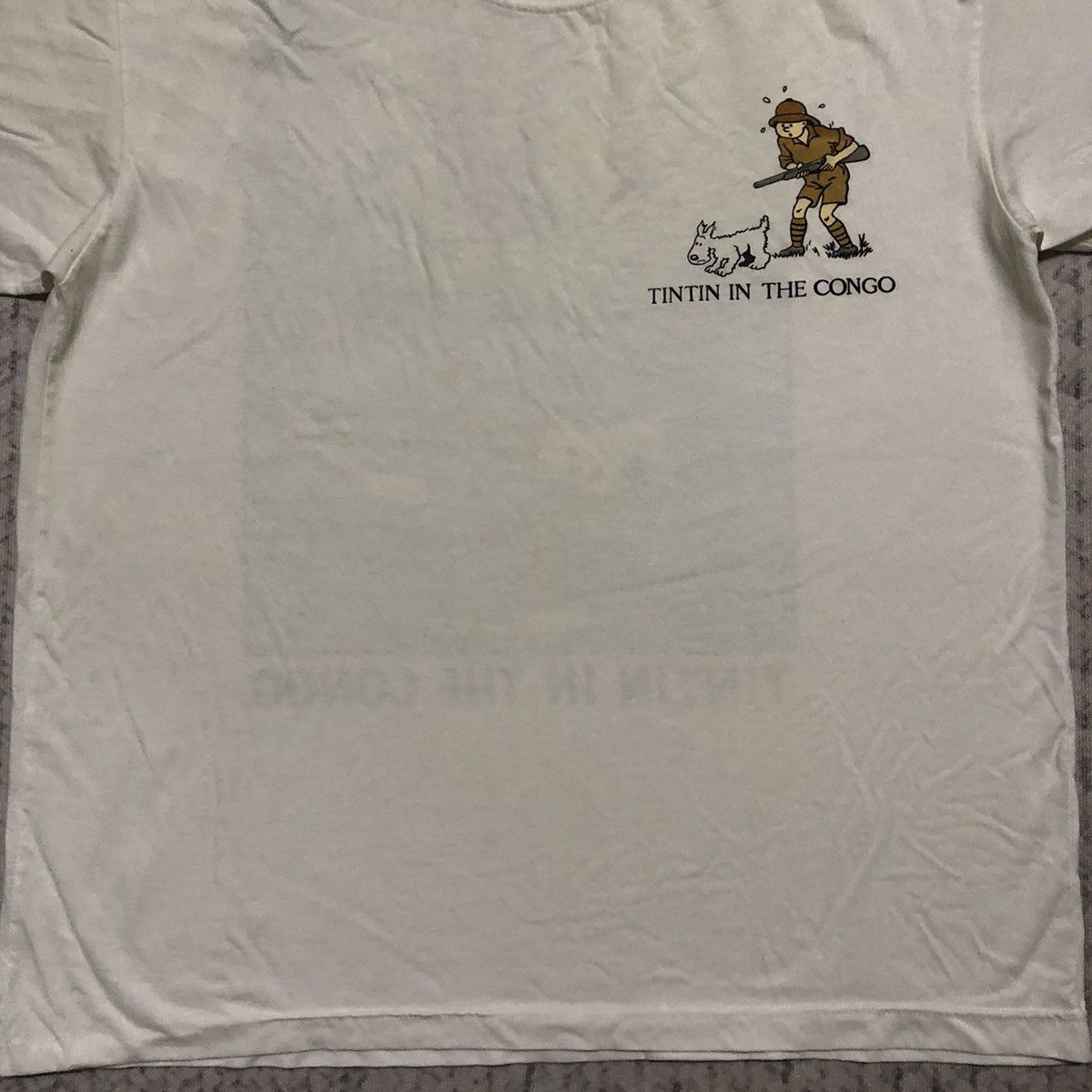 Cartoon Network Rare Distressed Vintage 90s Tintin in the Congo Cartoon Tees Size US XL / EU 56 / 4 - 4 Thumbnail