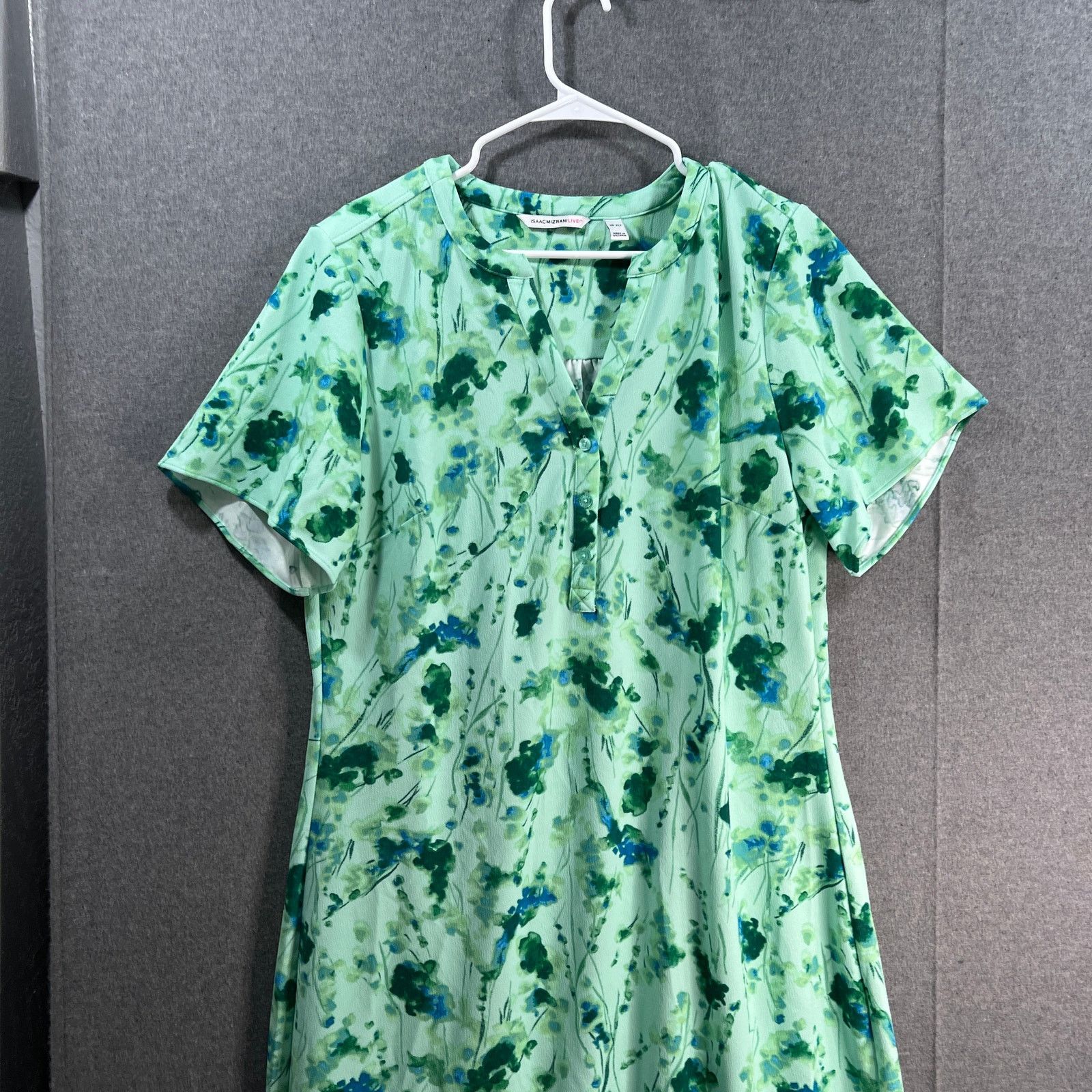 Other Isaac Mizrahi Live! Tall Printed Pebble Knit Dress Green Size XL / US 12-14 / IT 48-50 - 5 Thumbnail