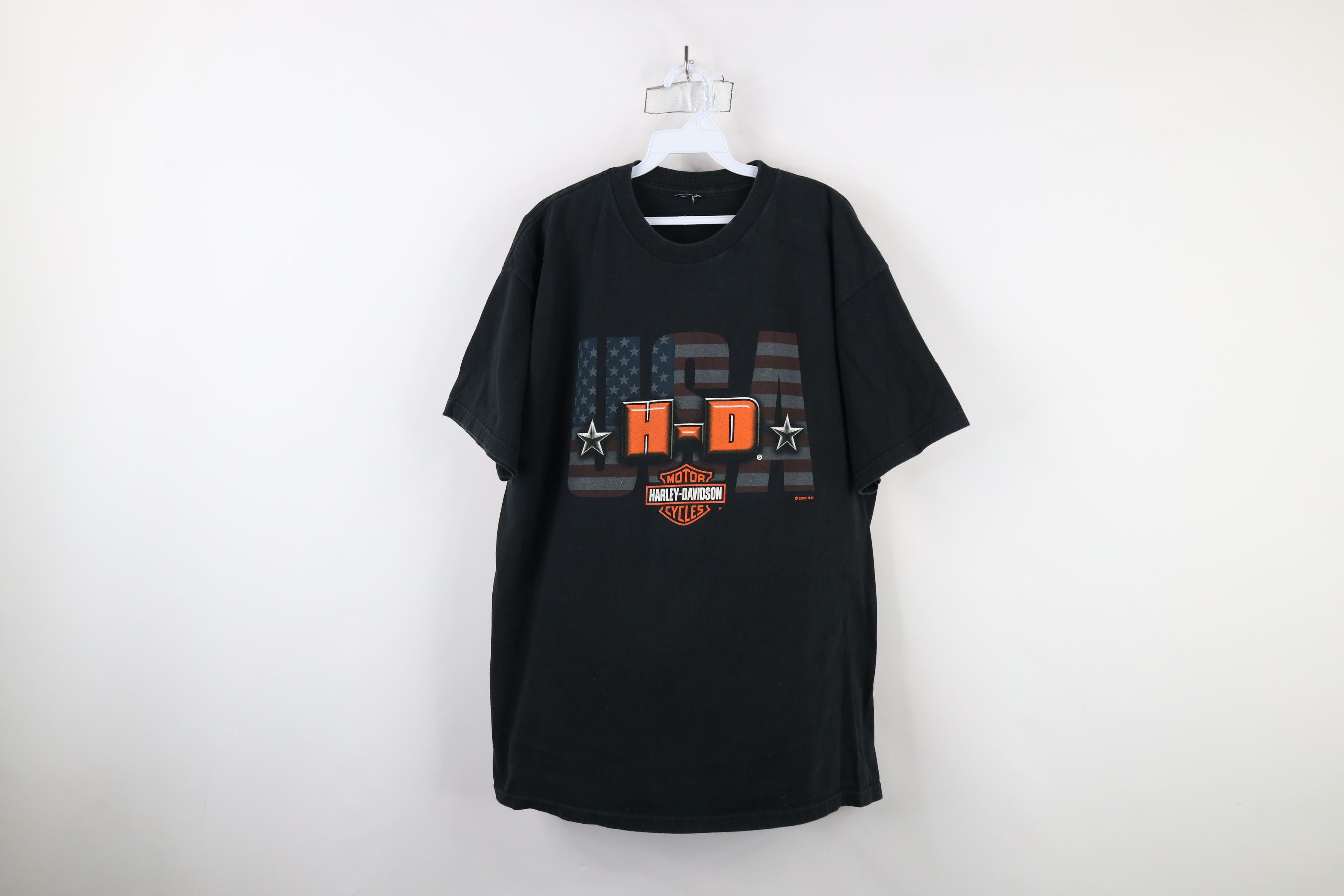 Harley Davidson × Vintage Vintage Y2K 2003 Harley Davidson Spell Big Logo USA T-Shirt Size US XL / EU 56 / 4 - 1 Thumbnail