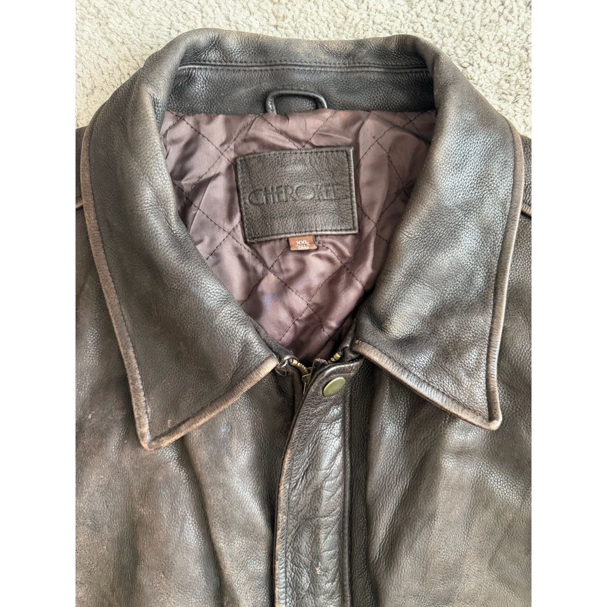 Cherokee VINTAGE CHEROKEE BROWN LEATHER BOMBER JACKET Size US XXL / EU 58 / 5 - 9 Thumbnail