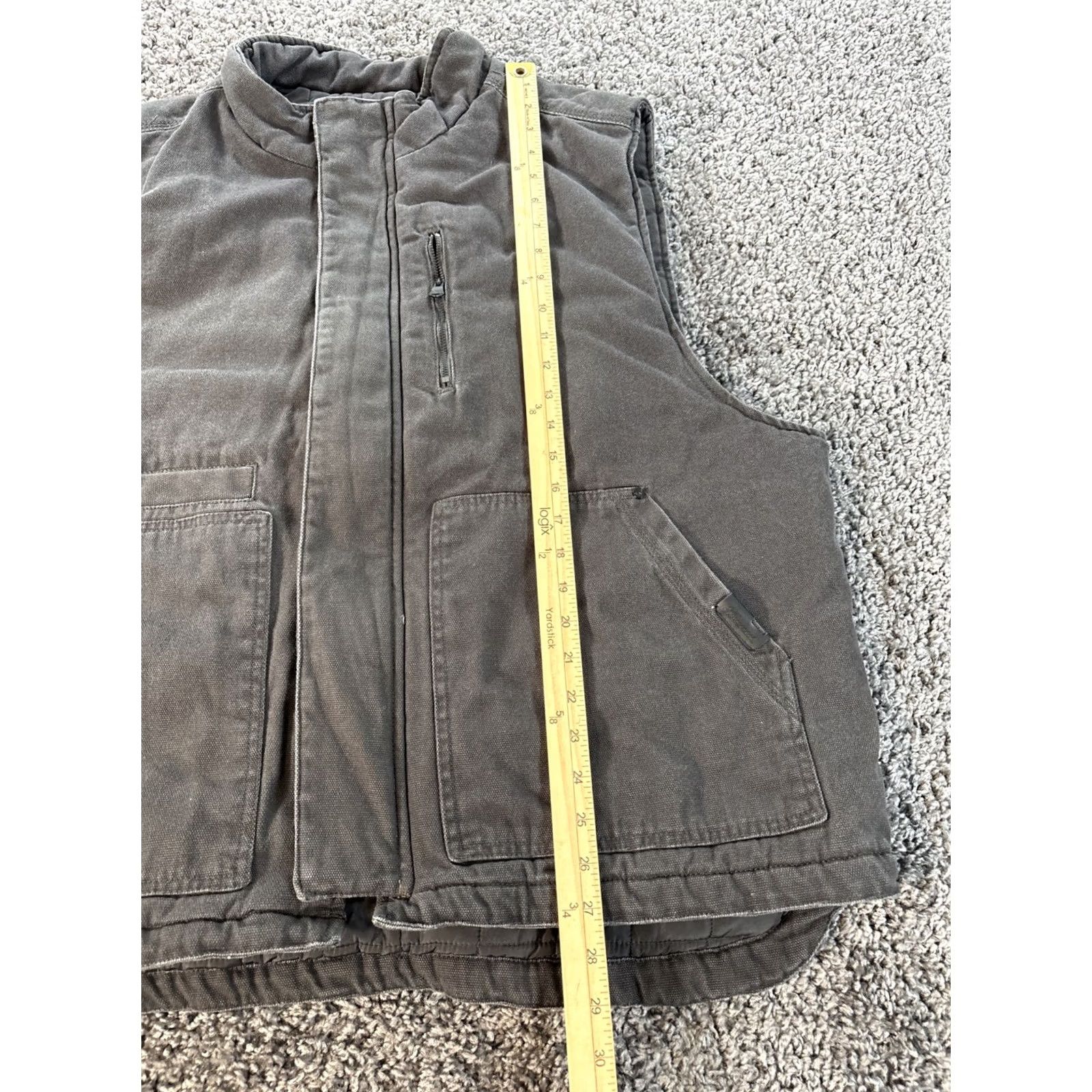 Thorogood Thorogood Vest Men's 2XL Gray Canvas Quilted Lined Heavy Duty Work Utility Size US XXL / EU 58 / 5 - 2 Thumbnail