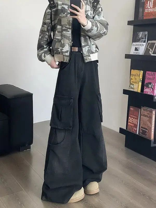 Japanese Brand Retro loose straight pocket wide leg jeans Size US 32 / EU 48 - 2 Thumbnail