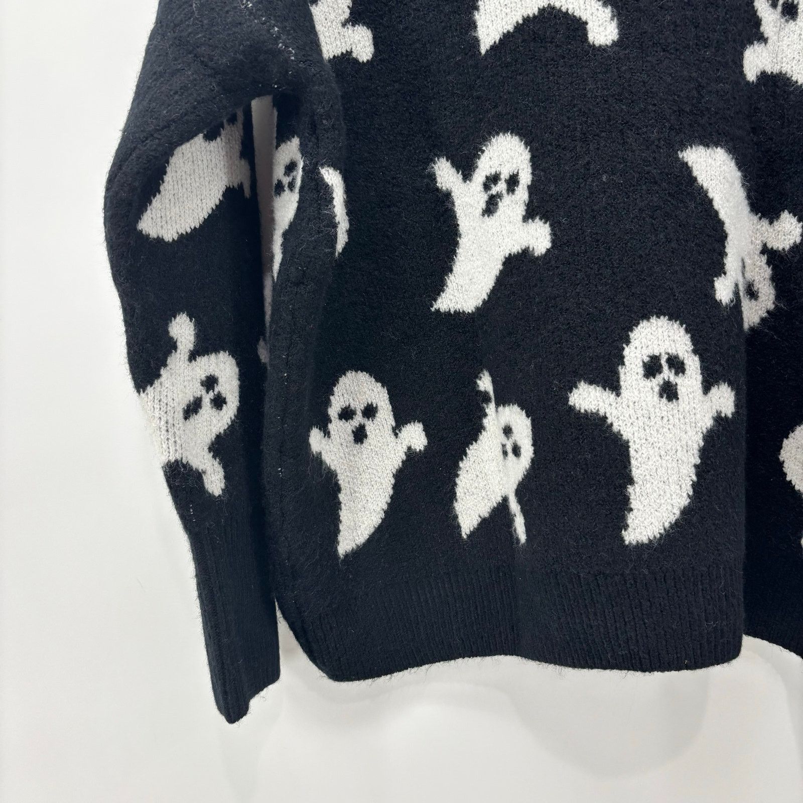 Vince Camuto Vince Camuto Womens Med Black White Ghost Halloween Sweater Size M / US 6-8 / IT 42-44 - 14 Thumbnail