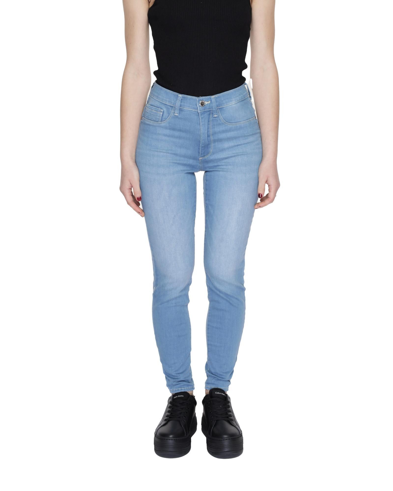 image of Gas Cotton Blend Jeans With Zip And Button Fastening in Blue, Women's (Size 25)