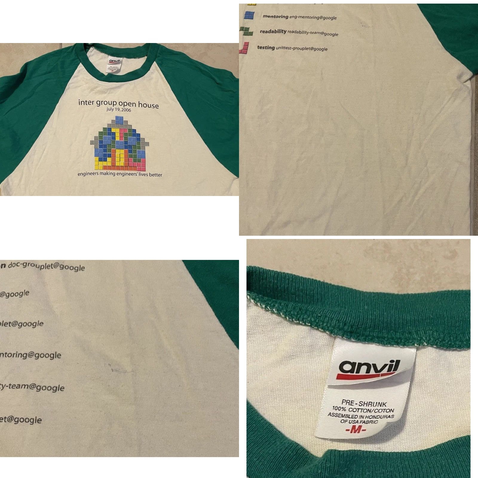 Apple VINTAGE Google Open House Faded Shirt M Green Apple Technology 80s 90s Retro College Hip Hop Vaporwave California USA Mens T-Shirt Size US M / EU 48-50 / 2 - 8 Thumbnail