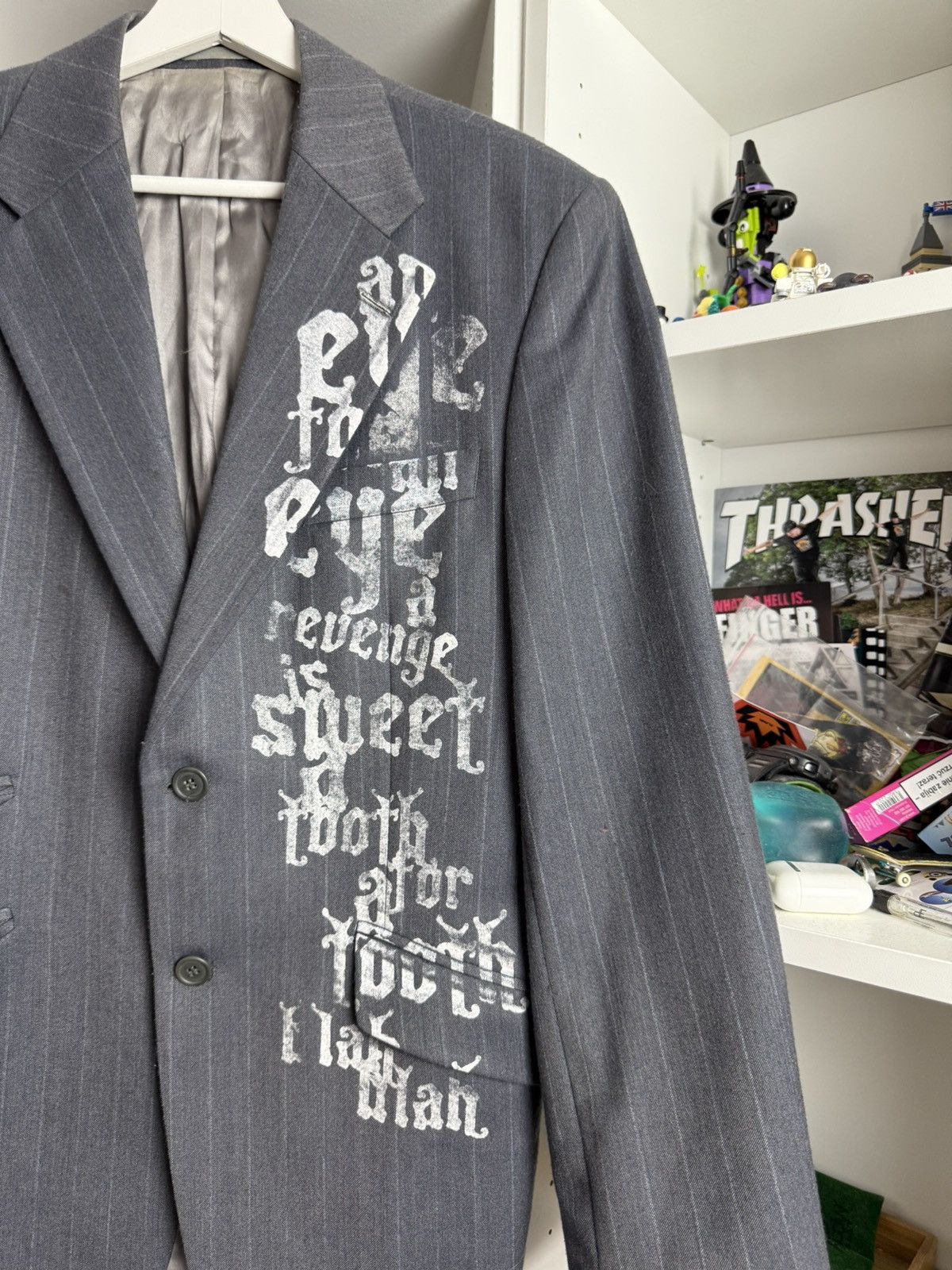 Affliction × Designer × Vintage Vintage y2k Affliciton style printed blazer jacket S archive Size 36S - 4 Thumbnail