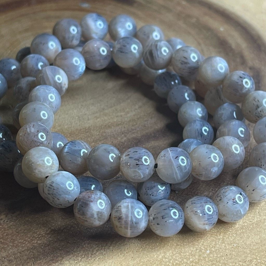 Other Skeleton skeletal moonstone stretch beaded bracelet 7” crystal healing beads 8mm ONE NEW Size ONE SIZE - 6 Thumbnail