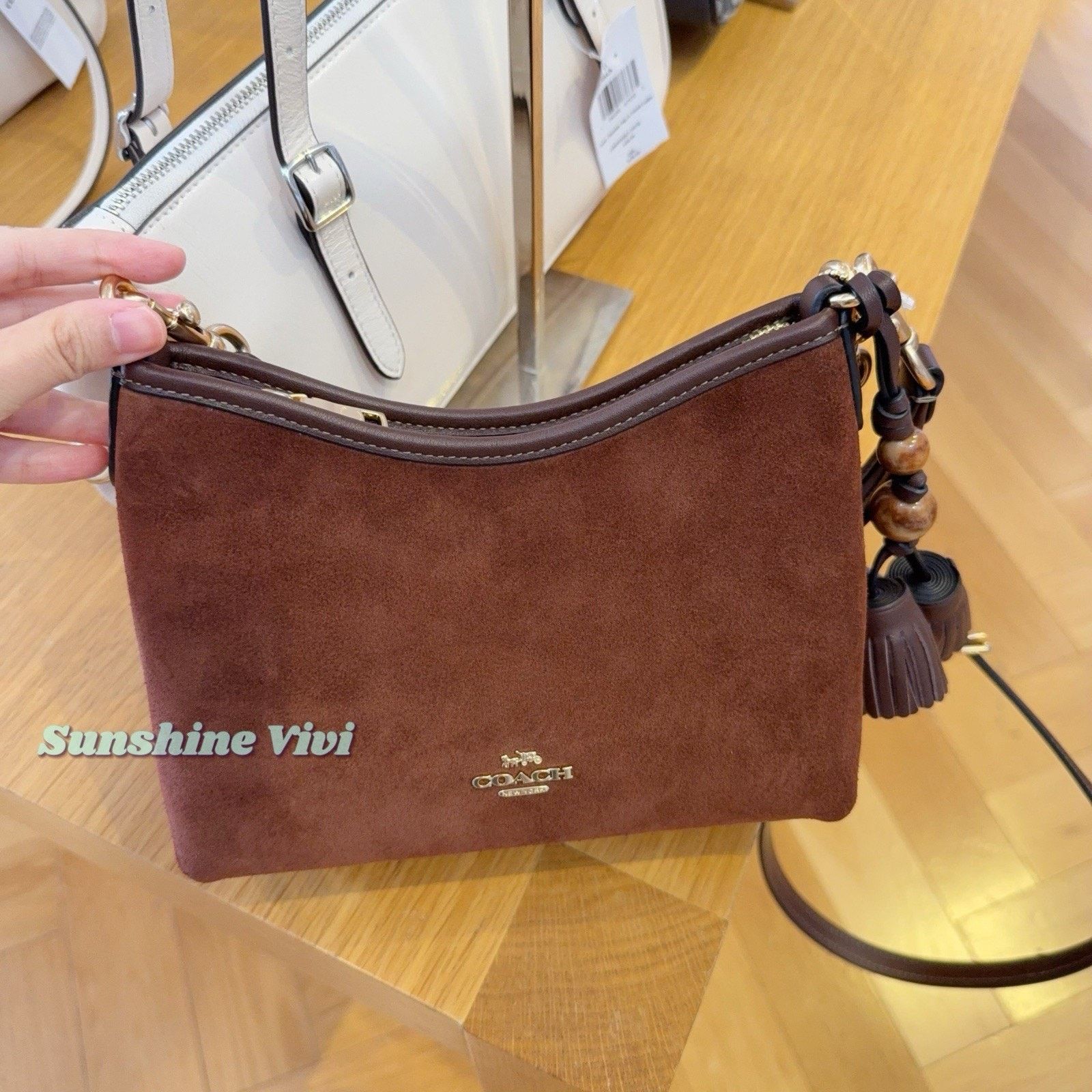 Coach NWT Coach Laurel Small Bag CCF14 Suede Vintage Brown/Maple Size ONE SIZE - 1 Thumbnail