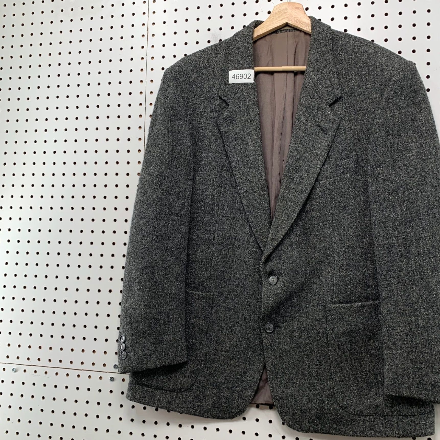 Harris Tweed VINTAGE Harris Tweed Blazer Mens 40/42 Gray Munchow Hand Woven Wool Sport Coat Shirt Size 40R - 5 Thumbnail