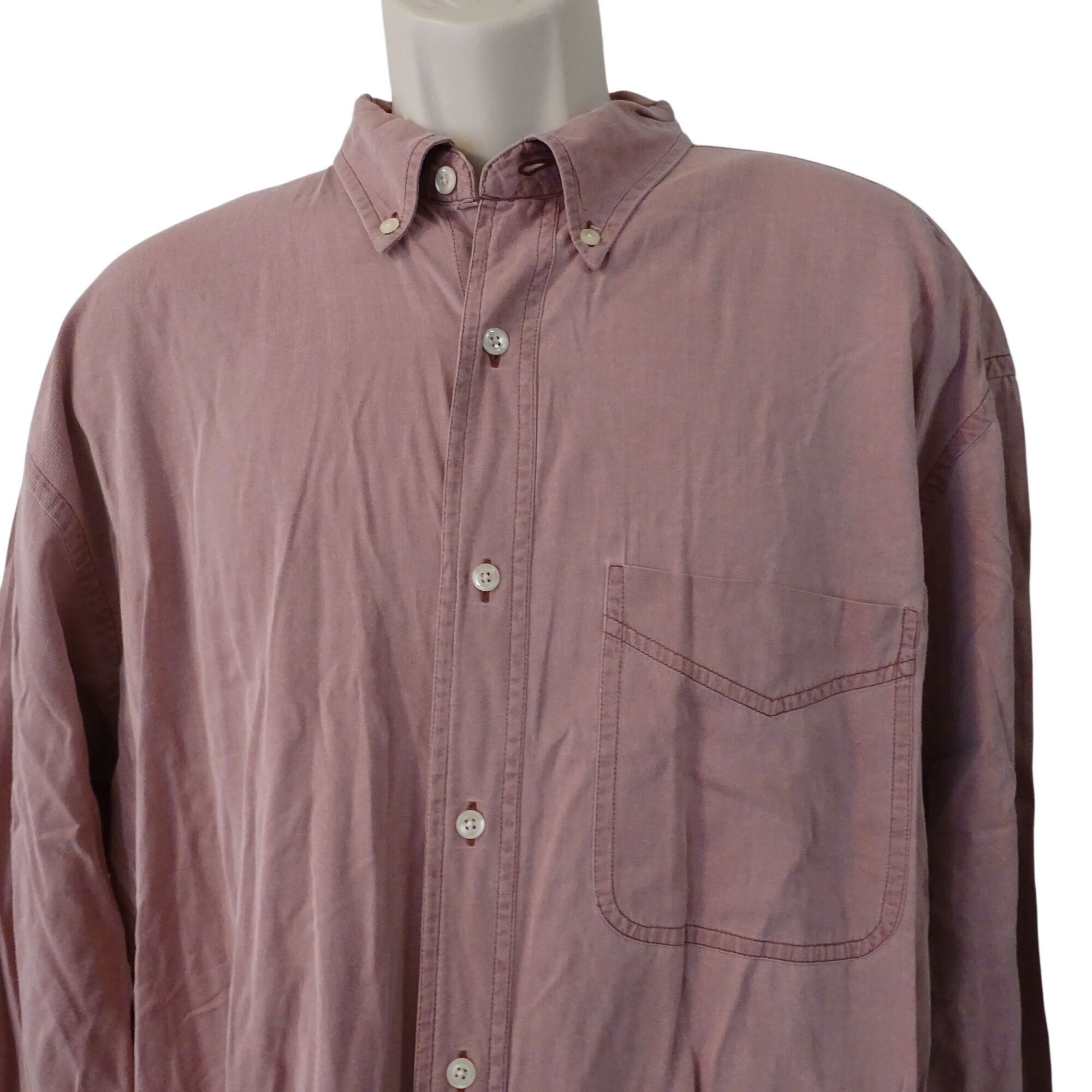 Banana Republic Vintage 90s Banana Republic XL Long Sleeve Pink Button Down Size US XL / EU 56 / 4 - 2 Thumbnail
