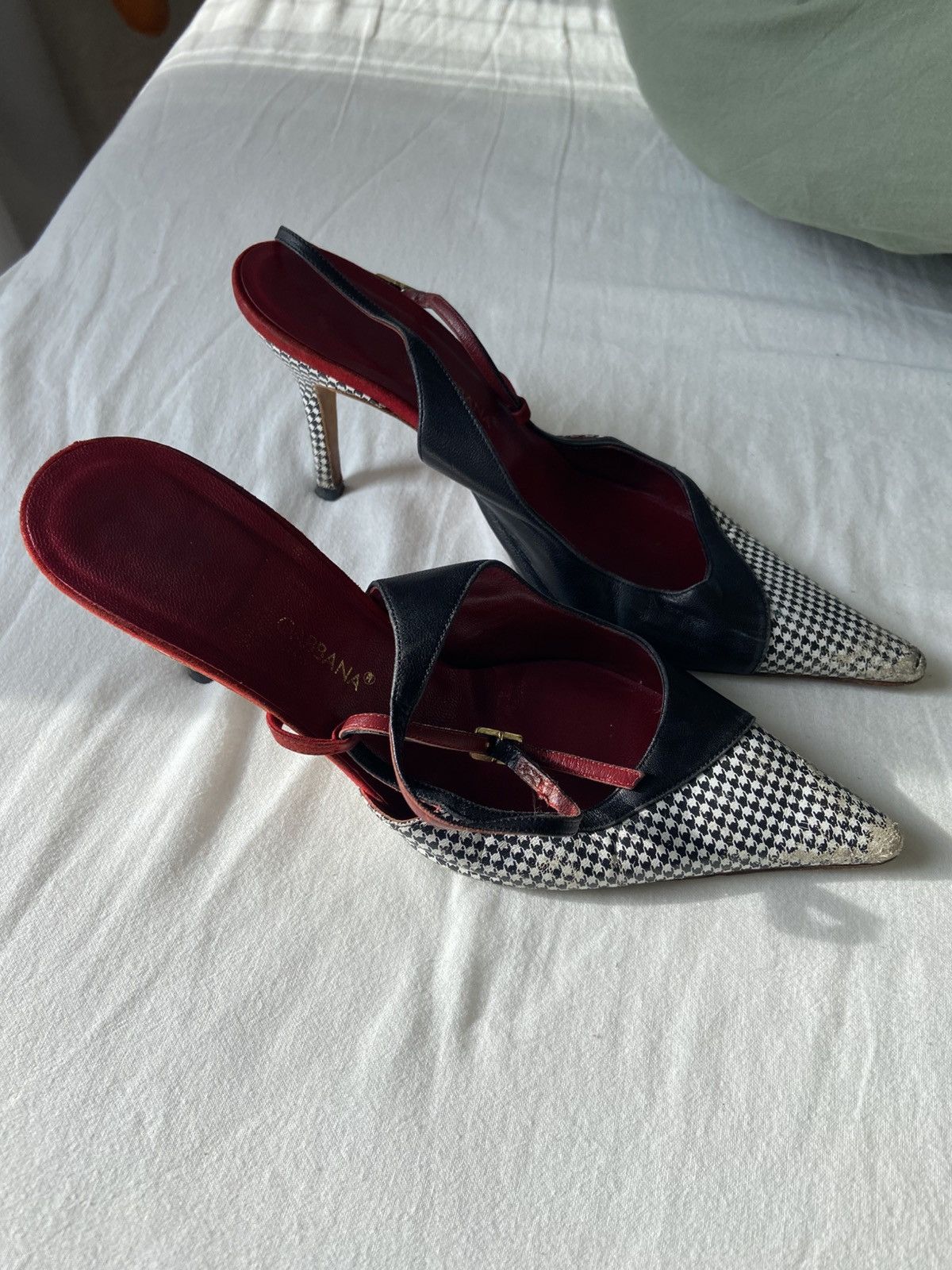 Dolce & Gabbana Dolce & Gabbana Houndstooth Heels Size US 8 / IT 38 - 10 Thumbnail
