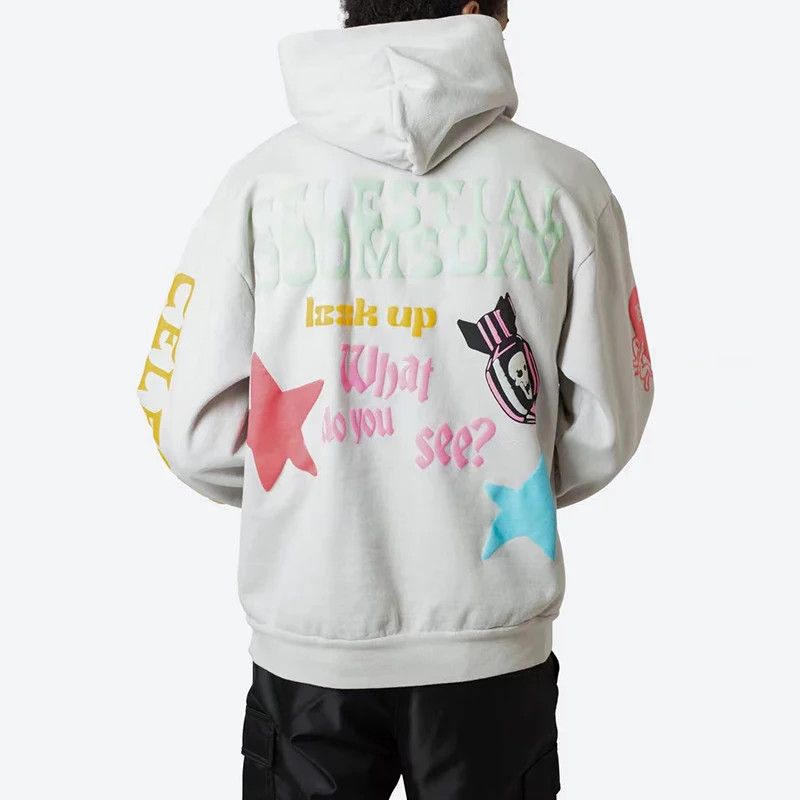 Japanese Brand Graffiti Stars Letter Foam Baggy Fleece Hoodies Size US XL / EU 56 / 4 - 4 Thumbnail