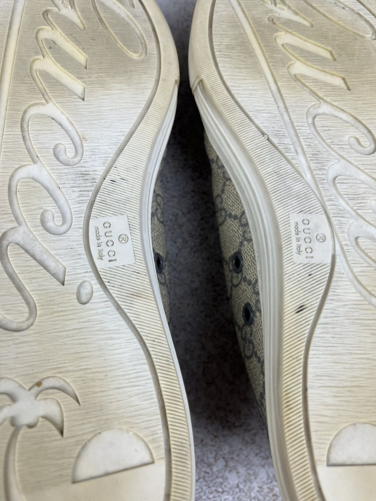 Gucci Gucci Canvas Leather Trim Embellishment Sneakers Women's 9 Size US 9 / IT 39 - 10 Thumbnail