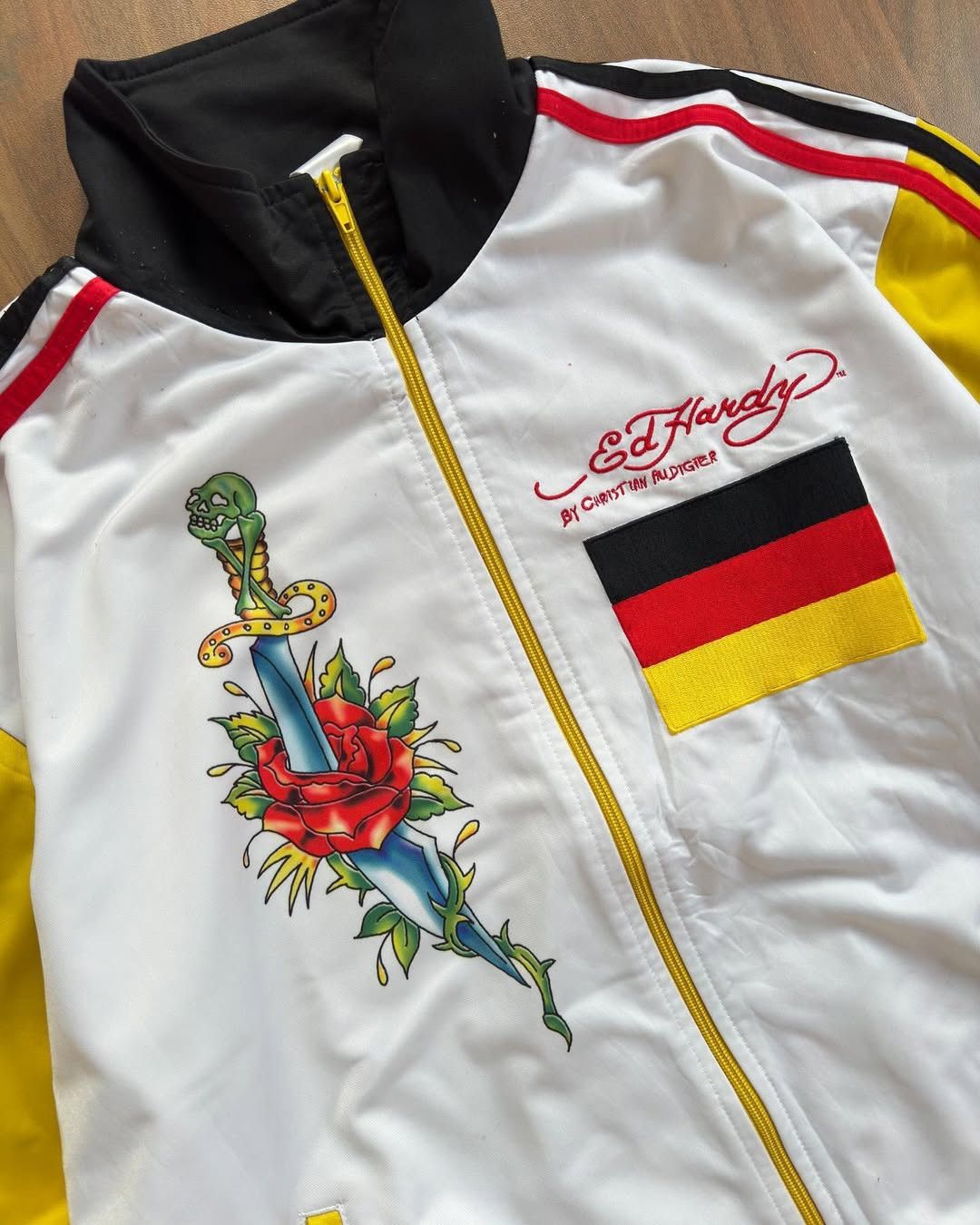 Christian Audigier × Ed Hardy 90's Ed Hardy Black Panther Embroidery Varsity Jacket Size US M / EU 48-50 / 2 - 6 Thumbnail