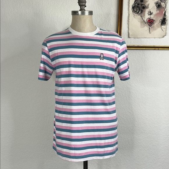 Psycho Bunny Psycho Bunny Striped Mens Classic Crew Neck T Tee Shirt Size US S / EU 44-46 / 1 - 1 Thumbnail