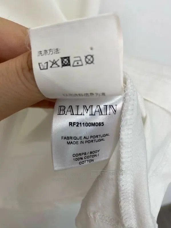 Balmain Balmain White Cotton Graphic Tee for Women . Size M / US 6-8 / IT 42-44 - 8 Thumbnail