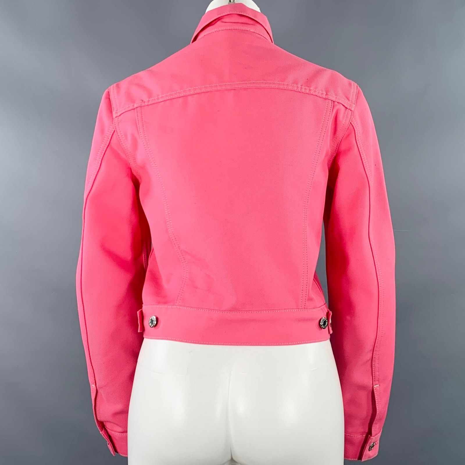 Helmut Lang HELMUT LANG Size S Pink Cotton Blend Trucker Jacket Size S / US 4 / IT 40 - 3 Thumbnail