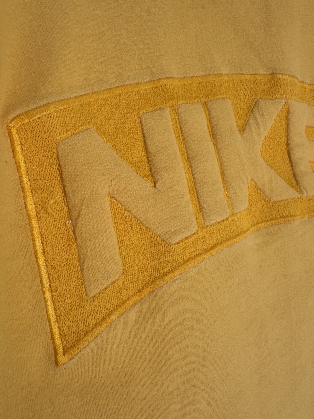 Nike Vintage Nike Yellow Embossed Logo Tee - Made in USA - Size L Size US L / EU 52-54 / 3 - 3 Thumbnail