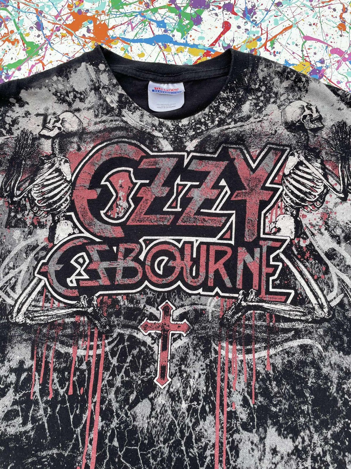 Hanes Vintage Ozzy Osbourne tshirt band tee all over print Sabbath Size US M / EU 48-50 / 2 - 2 Thumbnail