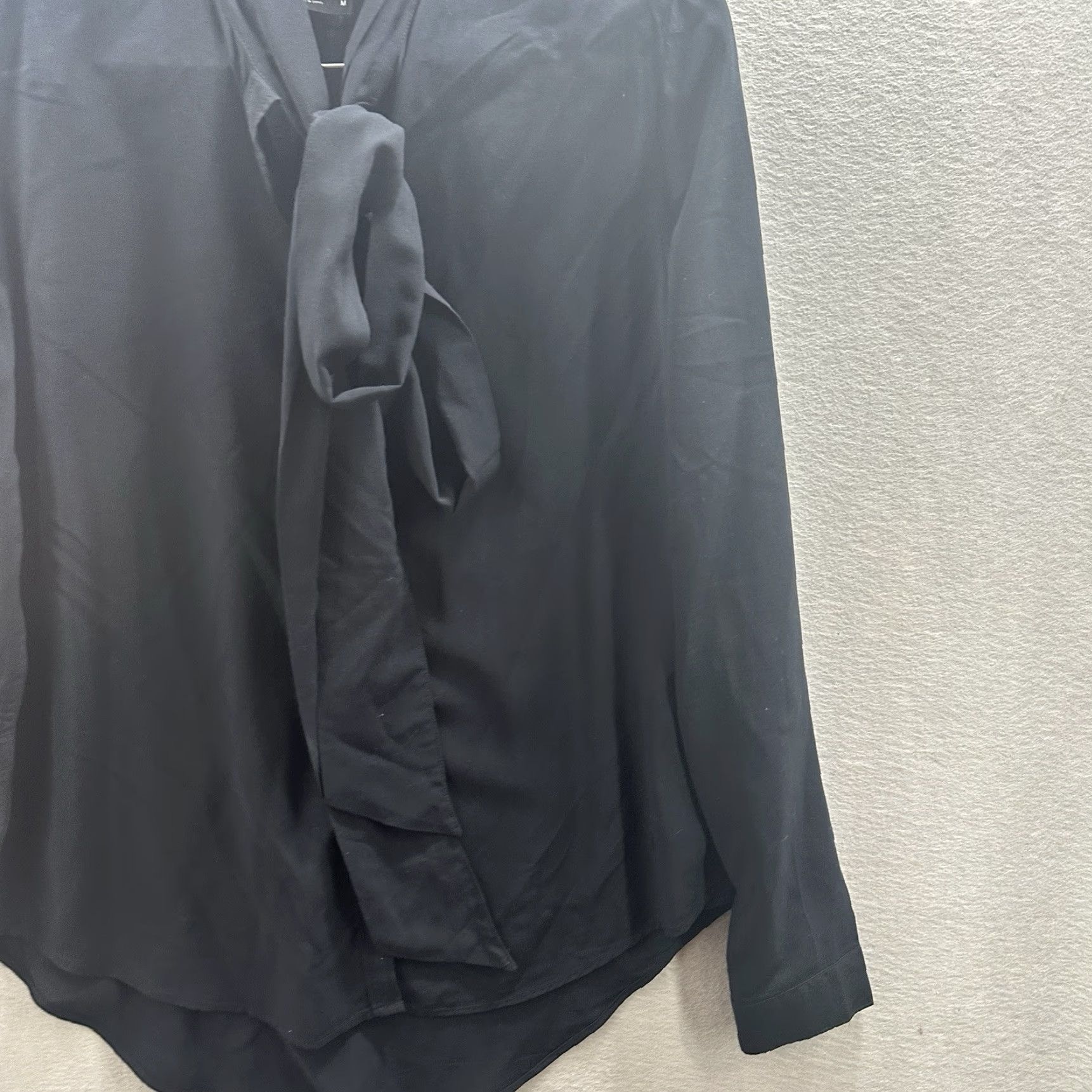 G-Star G Star Raw Blouse Womens M Long Sleeve Tie Neck Collared Black Cotton Shirt Womens Size M / US 6-8 / IT 42-44 - 4 Thumbnail