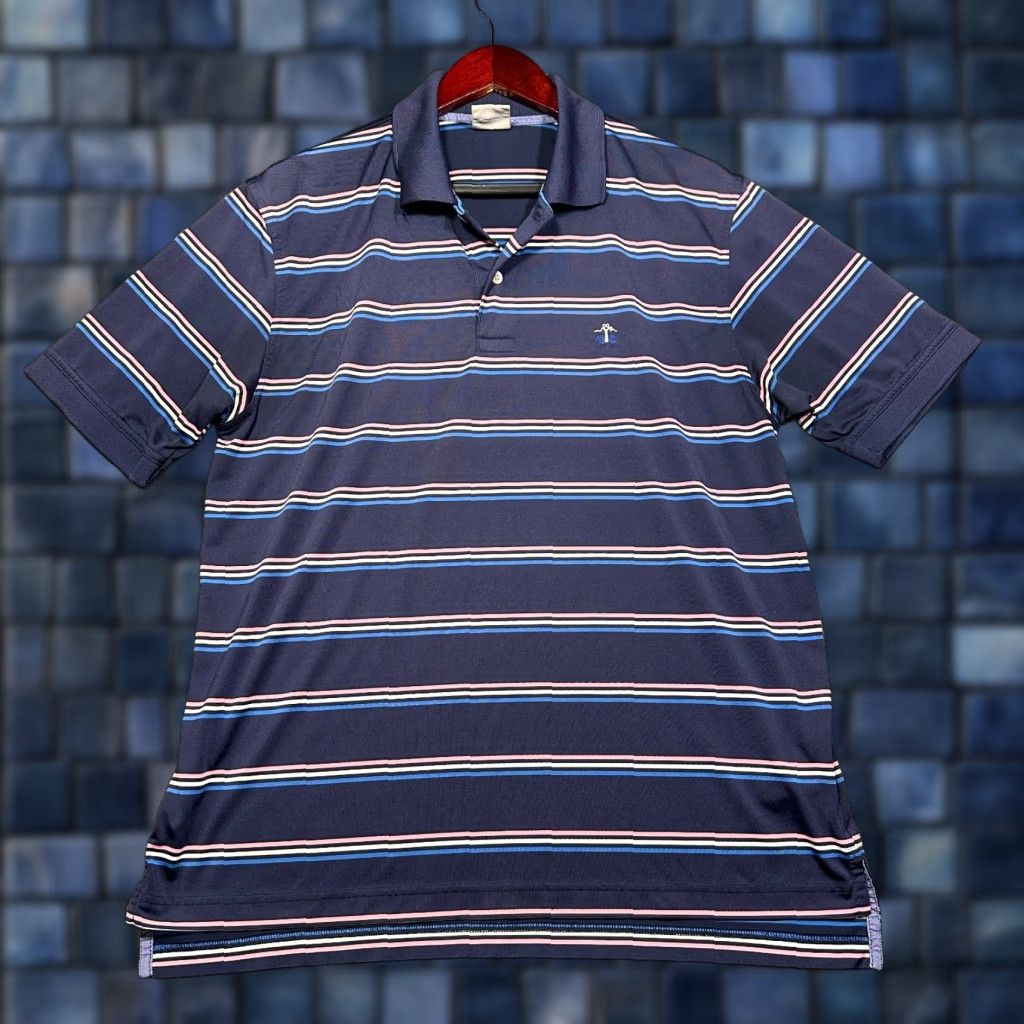 Brooks Brothers Brooks Brothers Performance Polo Mens M Short Sleeve Striped Blue Pink Shirt Modern Classic Polo Shirt Mens Size US M / EU 48-50 / 2 - 1 Thumbnail