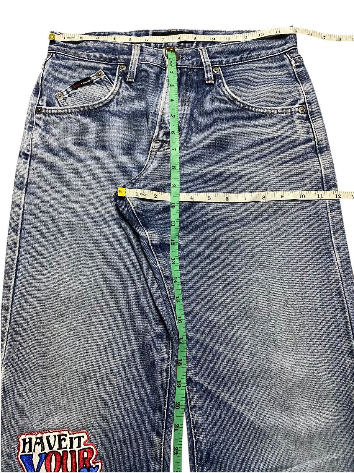 Edwin Vintage Japanese Brand E Funtion Edwin Tapered Leg Patched Size US 30 / EU 46 - 15 Thumbnail