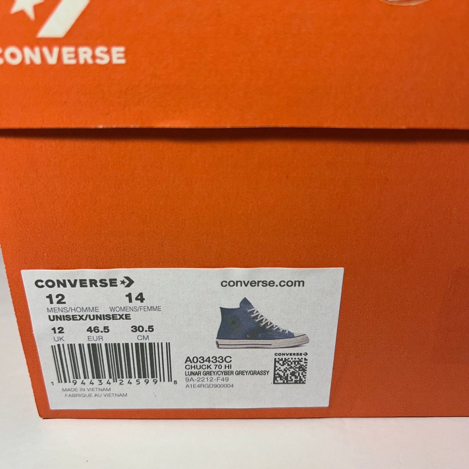 Converse Converse Chuck 70 Hi "Spray Paint" Lunar Grey Men 12 A03433C Size US 12 / EU 45 - 9 Thumbnail