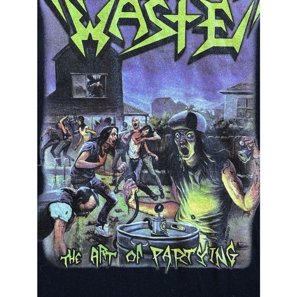 Gildan Municipal Waste The Art Of Partying Vomit Metal Band T Shirt Size US L / EU 52-54 / 3 - 2 Thumbnail
