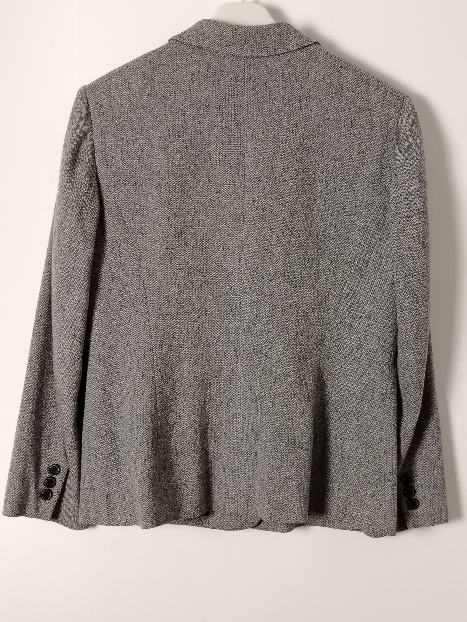 Talbots Pre-Loved Blazer Women's Petite 10 Grey Herringbone Single Size L / US 10 / IT 46 - 2 Thumbnail