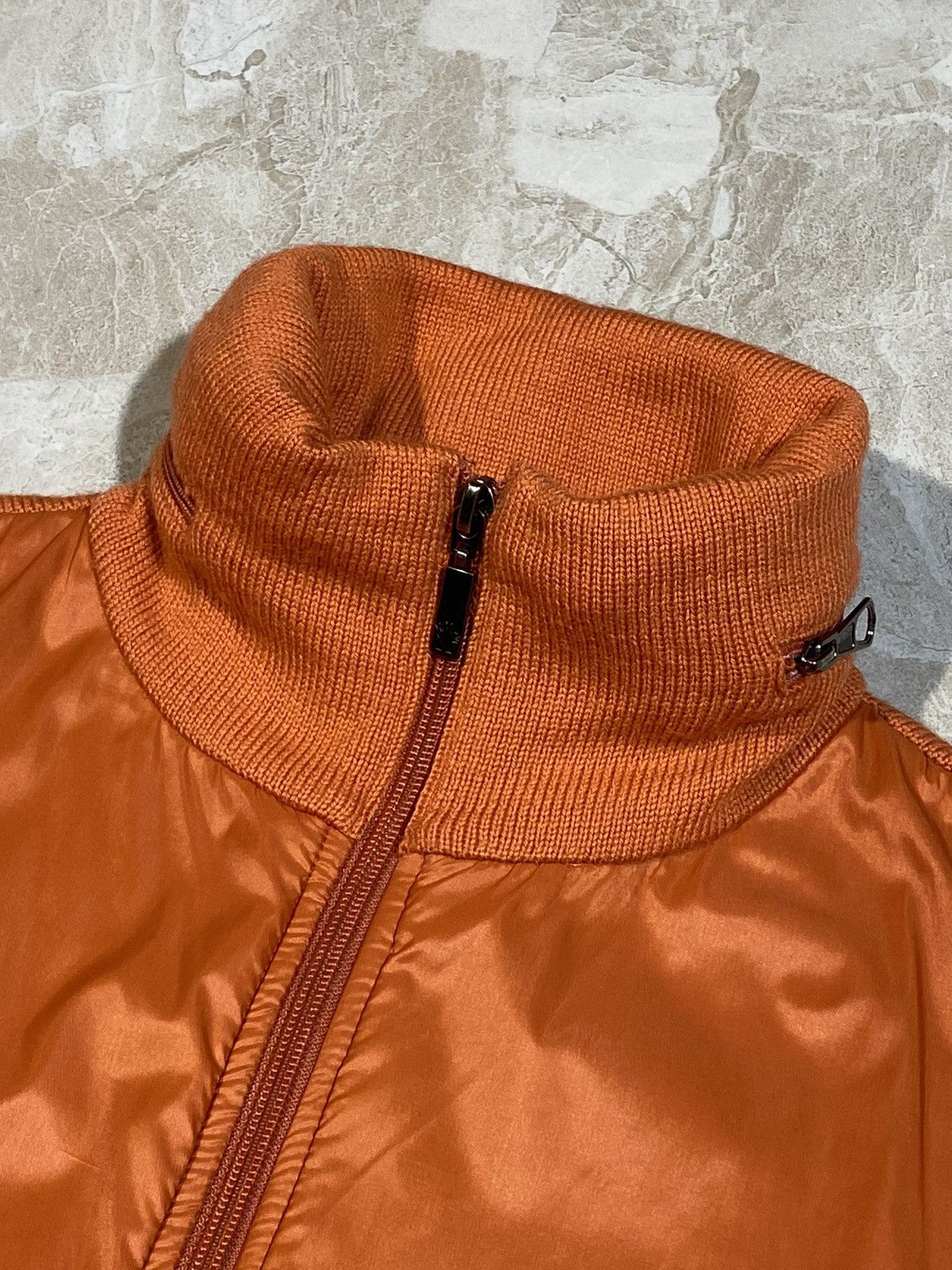 Moncler × Vintage Vintage Moncler Orange Nylon Knit Vest Size L / US 10 / IT 46 - 17 Thumbnail