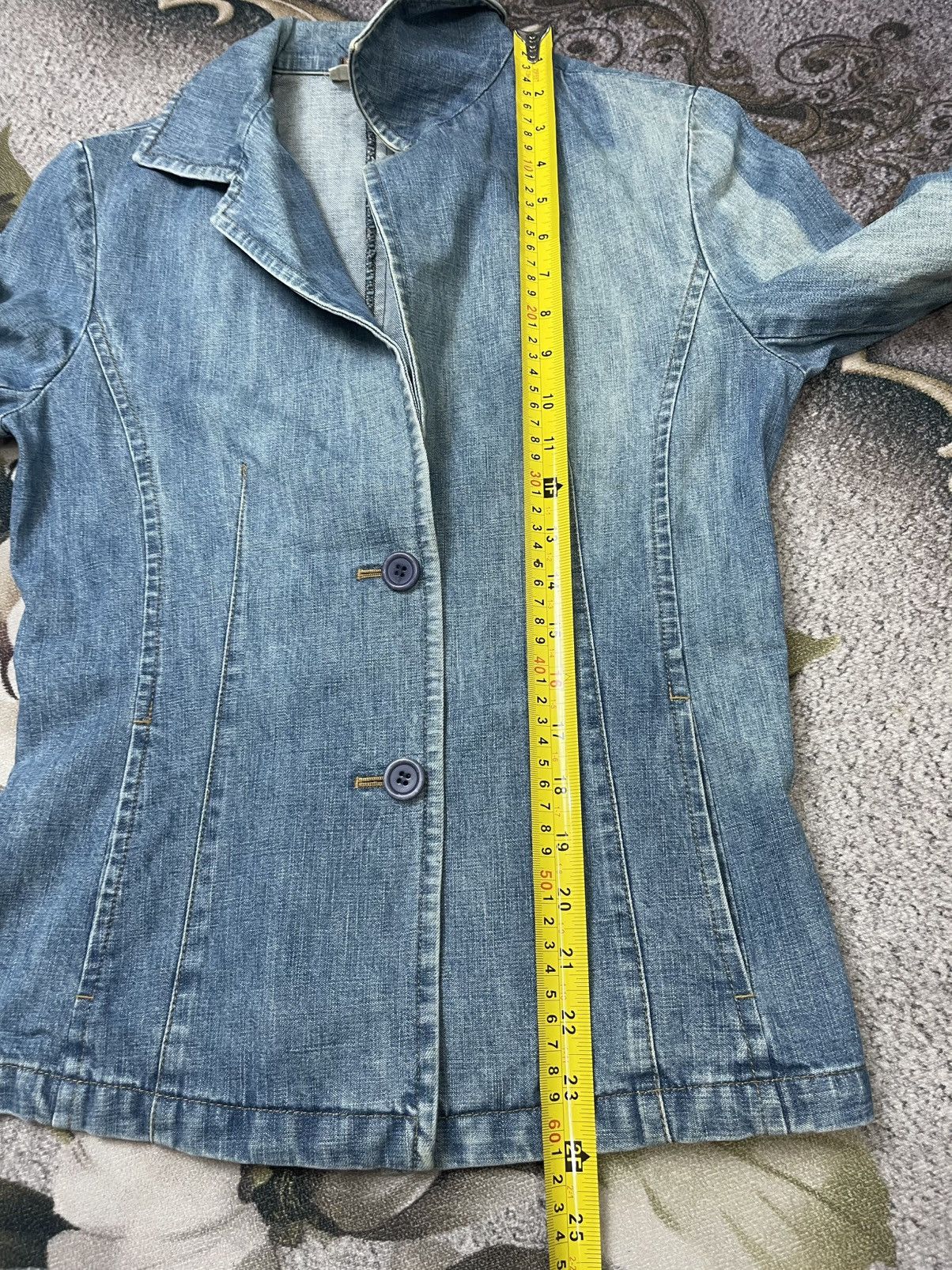 Japanese Brand Vintage Ined Yohji Yamamoto Faded Blazer Denim Size S / US 4 / IT 40 - 7 Thumbnail