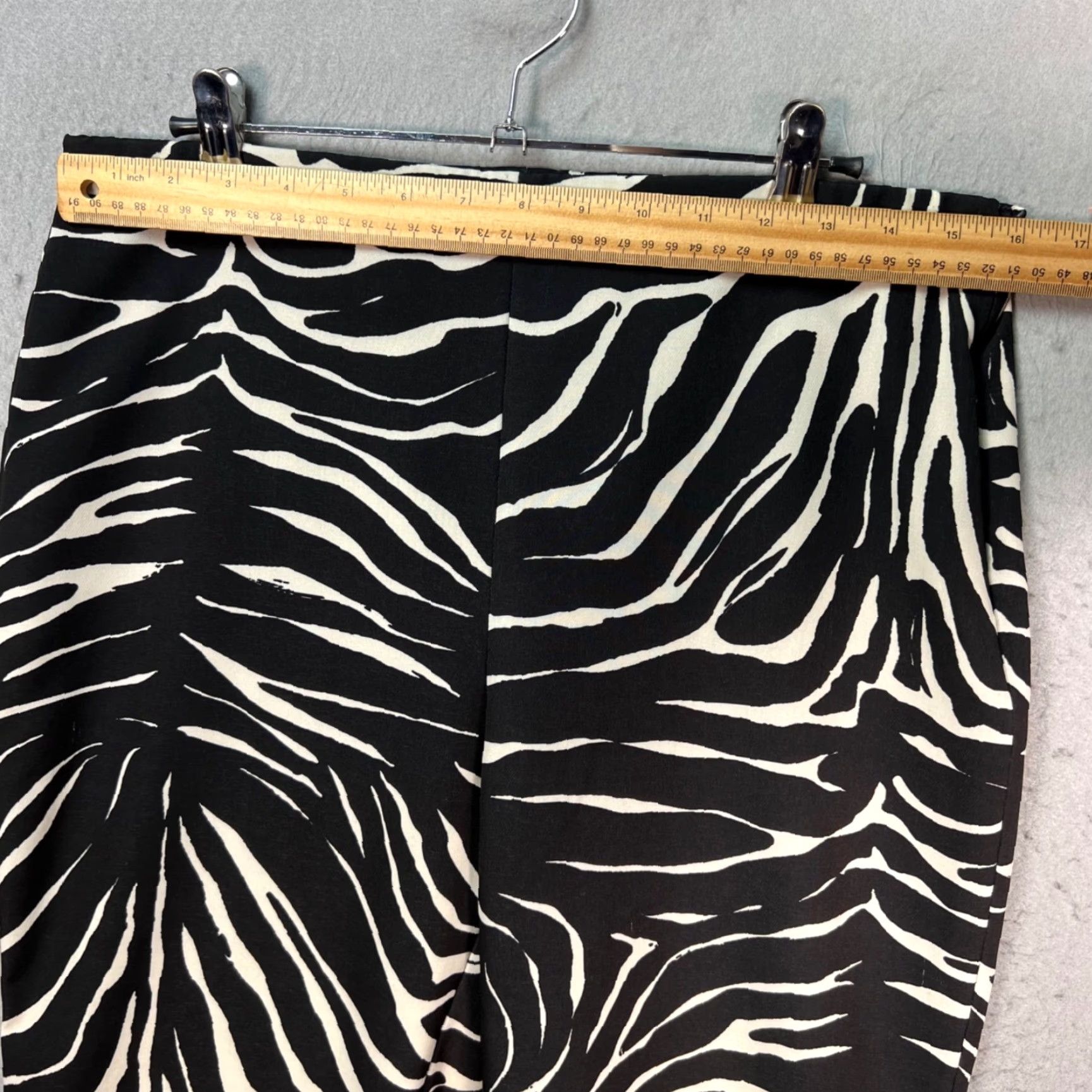 Zara Zara Womens Large Zebra Print Black & White Straight Leg Pants Size 36" / US 14 / IT 50 - 4 Thumbnail