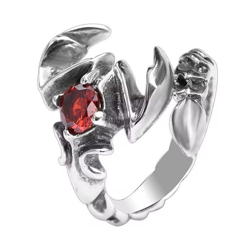 Jewelry × Sterling Silver × Vintage Crystal Red Scorpion Ring Size ONE SIZE - 4 Thumbnail