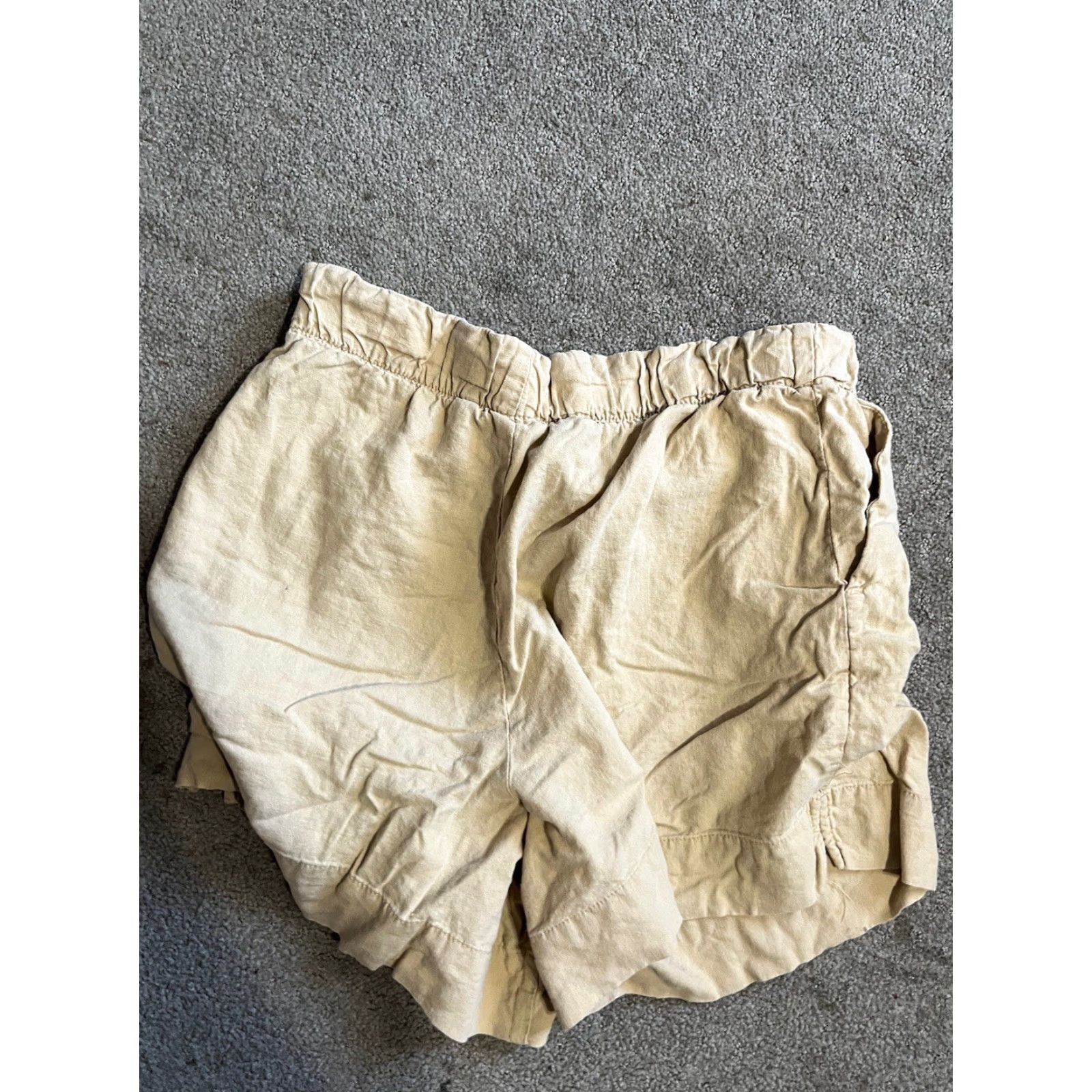 Gap GAP Beige Knit Pull On Shorts Linen Rayon Lounge Size Medium Shirt Womens Size 32" / US 10 / IT 46 - 2 Thumbnail