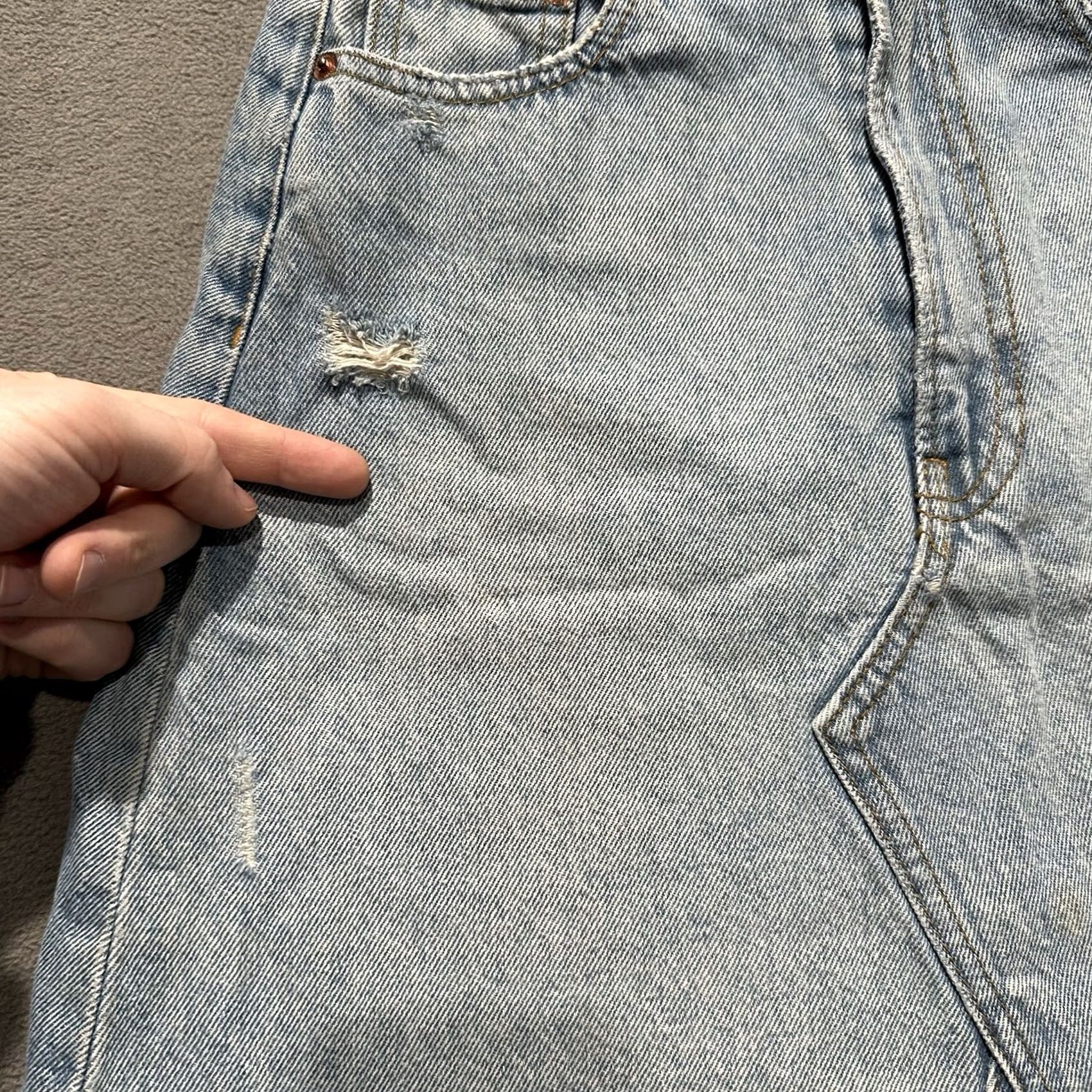 Zara Zara Woman Denim Mini Skirt XS Blue Frayed Hem Distressed GUC Womens Size 26" / US 2 / IT 38 - 4 Thumbnail